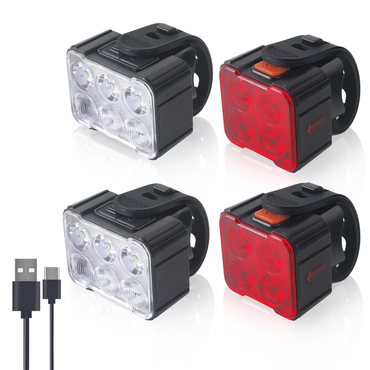 KunHe Rechargeable Bicycle Light Set