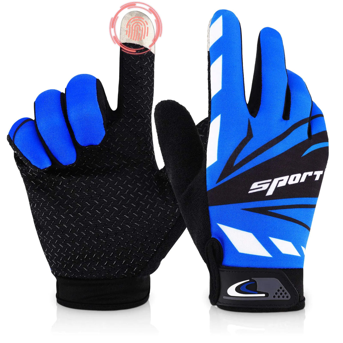 Accmor Touch Screen Cycling Gloves Large Size Kids Sport Gloves Men Women Teens Fishing Gloves Breathable Non-Slip Children Bike Riding Gloves for Fishing Cycling Hunting Climbing Outdoor Sports