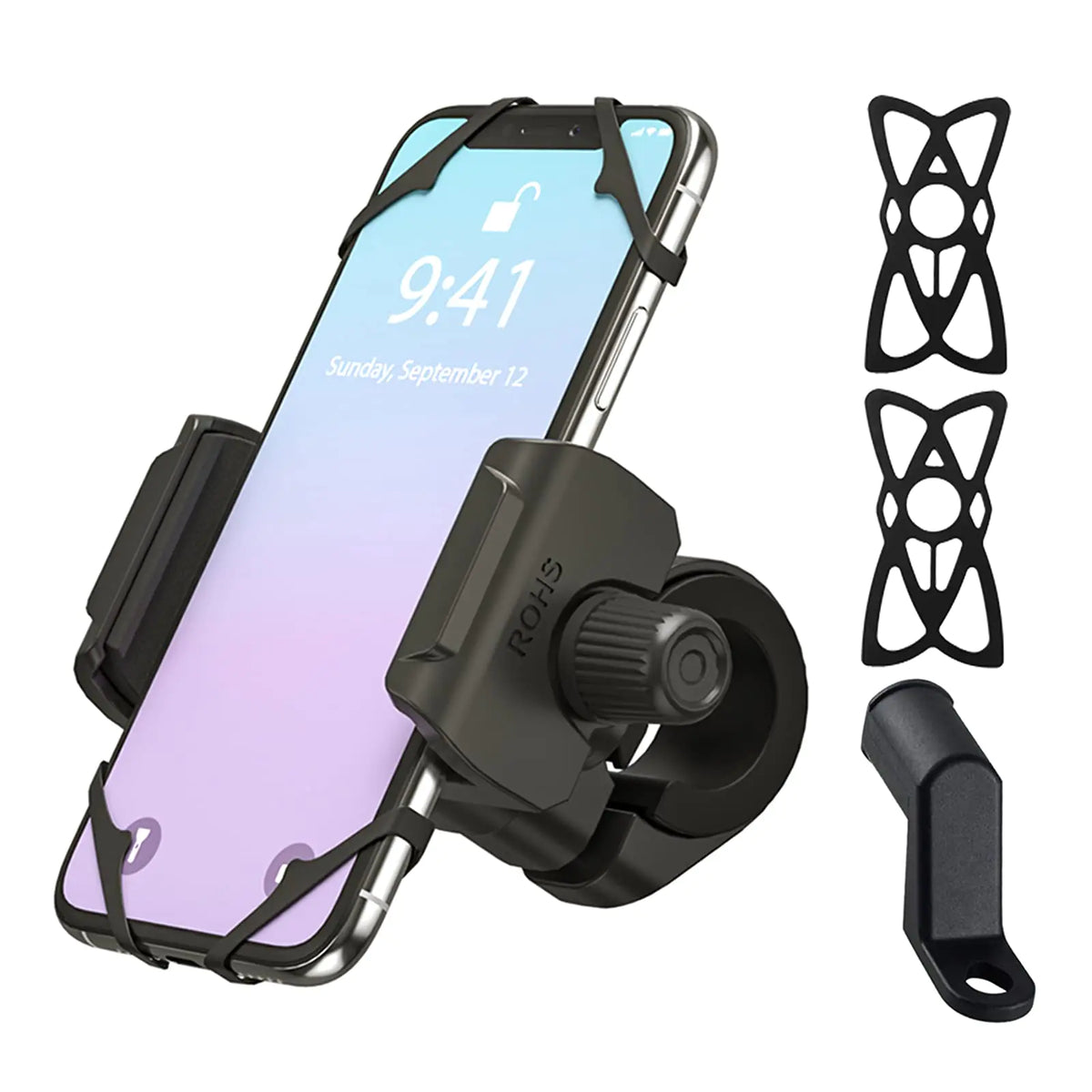 Fucare Bike Phone Mount Motorcycle Universal Phone Holder Anti-Theft Face & Touch ID Bicycle Phone Holder Compatible with Samsung Galaxy S9/S8 Plus/Google Pixel / iPhone11/12