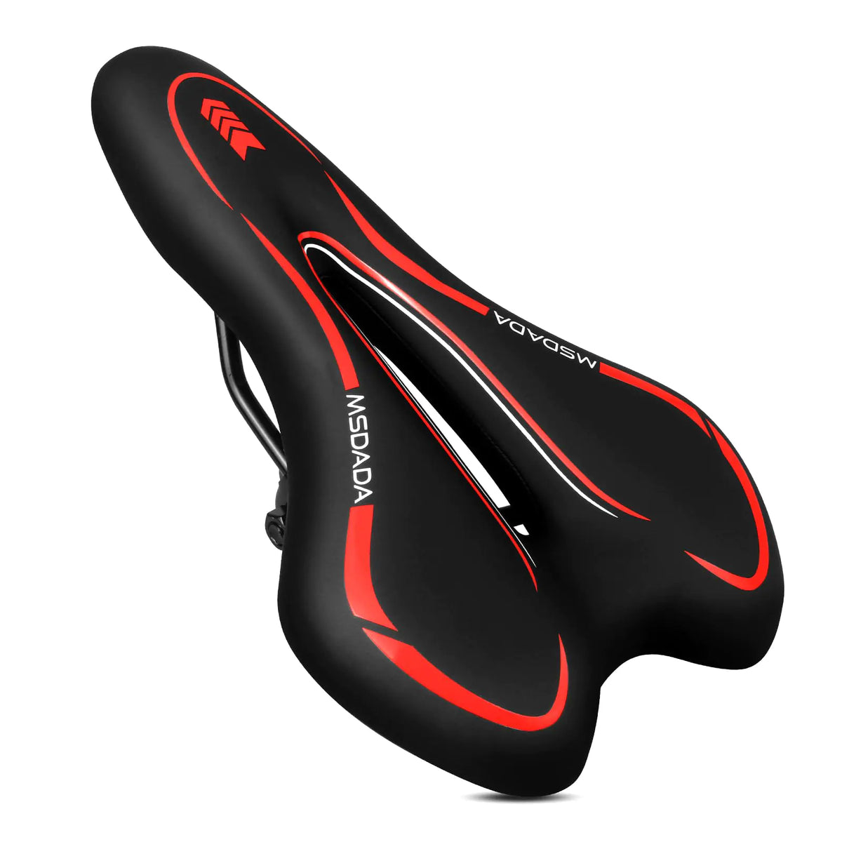 MSDADA Gel Bike Seat Mountain Bike Saddle - Comfortable Bicycle Seats with Soft Cushion Padded for Men Women - Waterproof Bike Saddles for Mountain Bike Road Bike City Bike Exercise Bike - Red