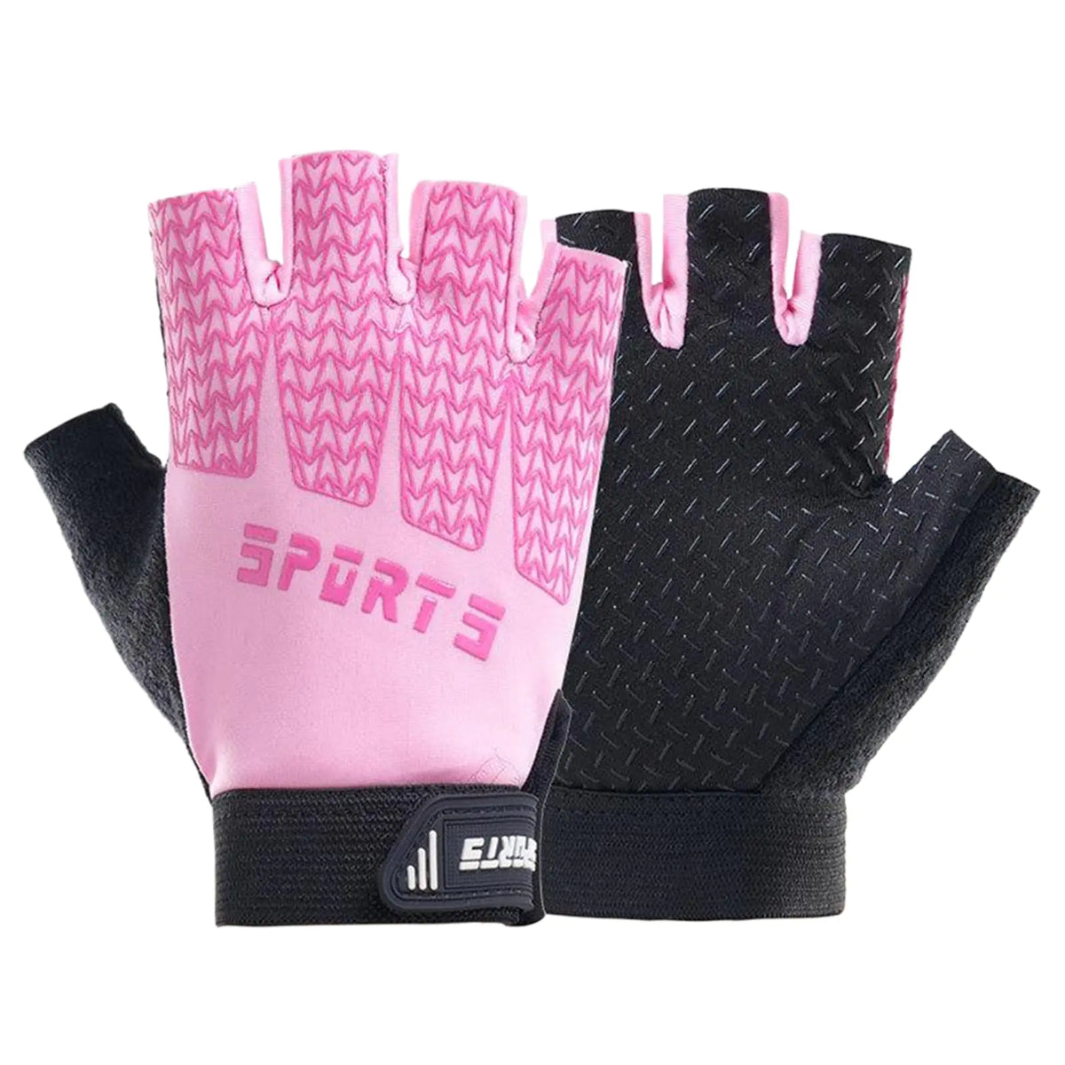Miokkley Girls Fingerless Bike Gloves Sport Gloves for 4-10 Year Girls Monkey Bars Rock Climbing Gloves Cycling Biking Fishing (Pink Medium for 8-10 Y)