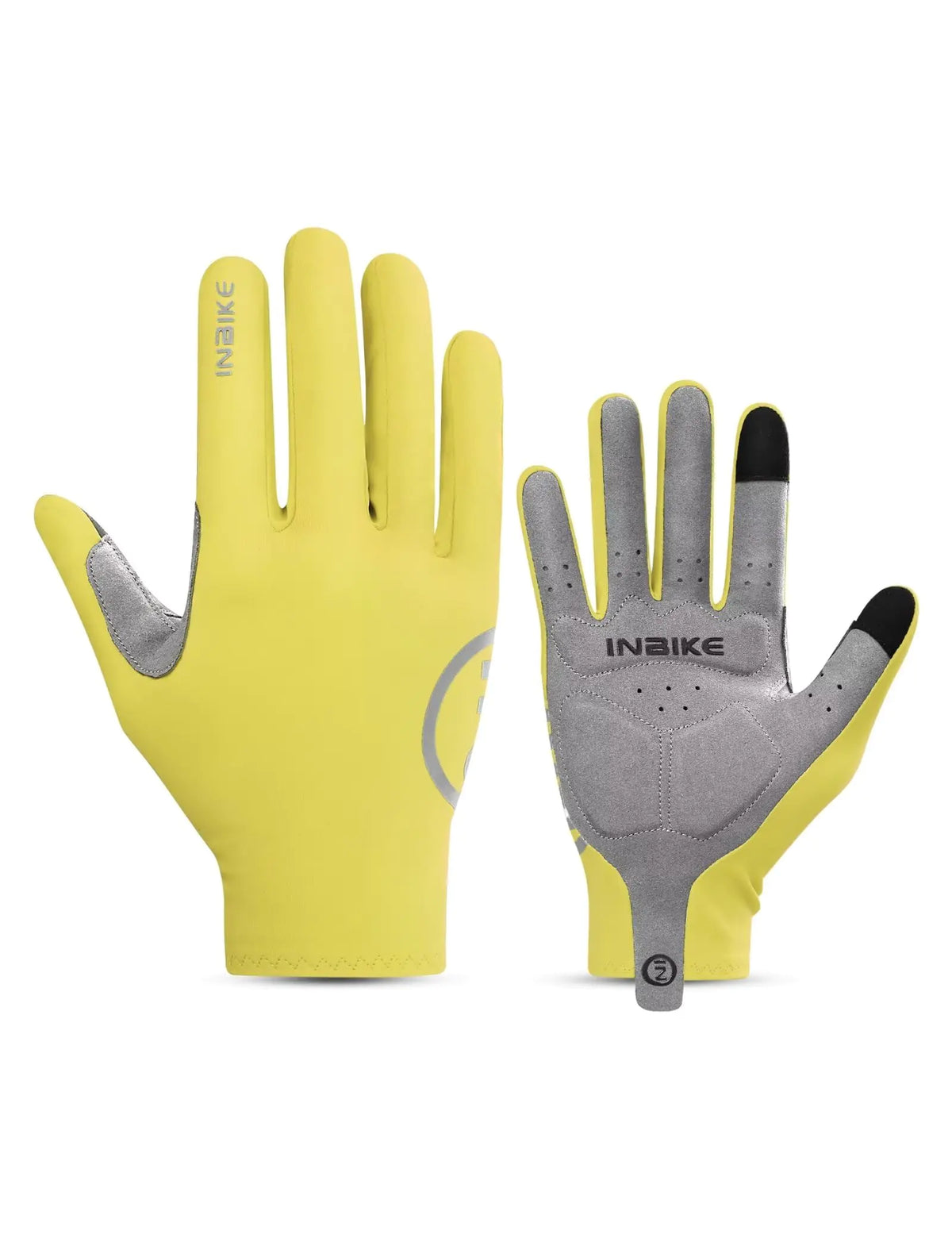 INBIKE yellow X-Large fleece-lined cycling gloves