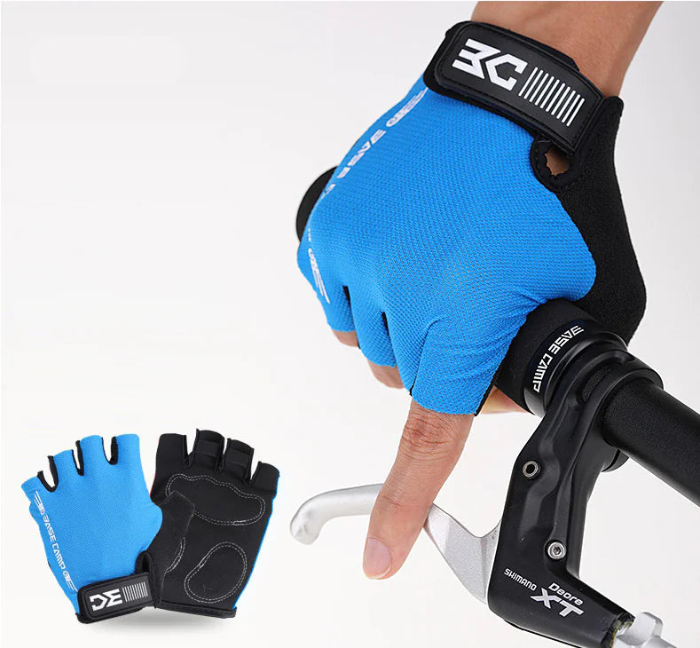 Lycra Fabric Cycling Gloves - Mountain Bike Half-Finger