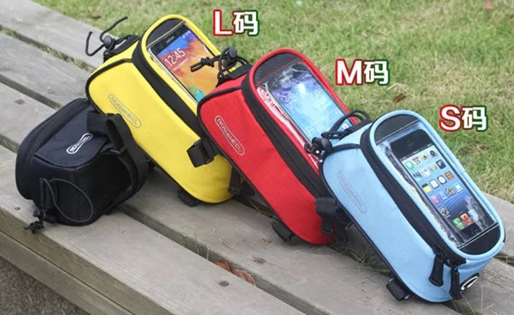 Bicycle Front Frame Bag with Touchscreen Phone Holder