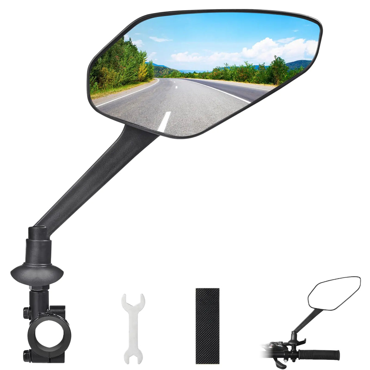 Zacro Bike Mirror Right 2024 Upgraded Bike Mirror Handlebar Mount 360°Adjustable Bicycle Rear View Mirror Scratch Resistant Glass Lens Fit for Mountain Bikes City Road Bikes E-bikes Scooter