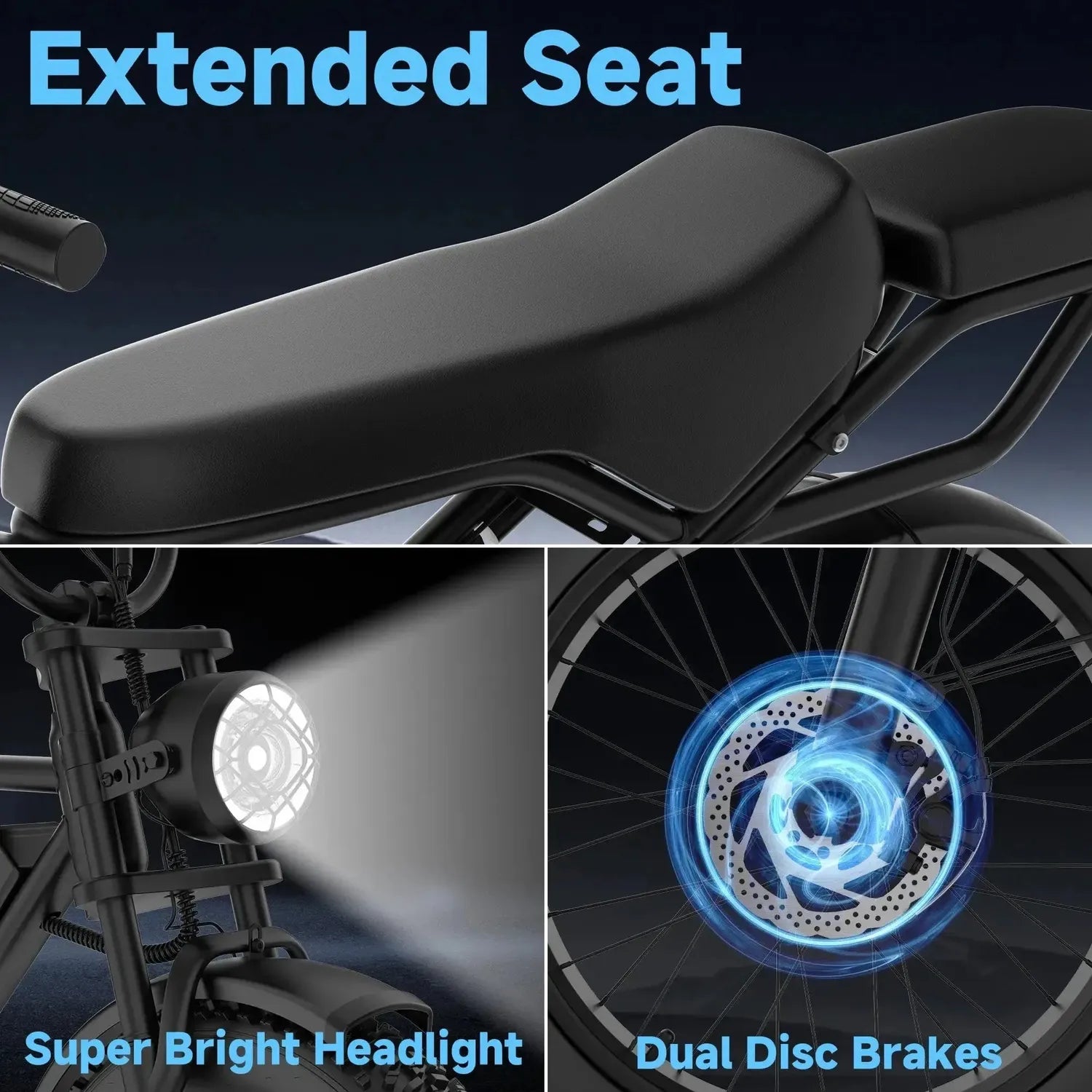 AOVOPRO AP20 Electric Bike Fat Tyre Dual Suspension with Back Seat up to 50 Km/h