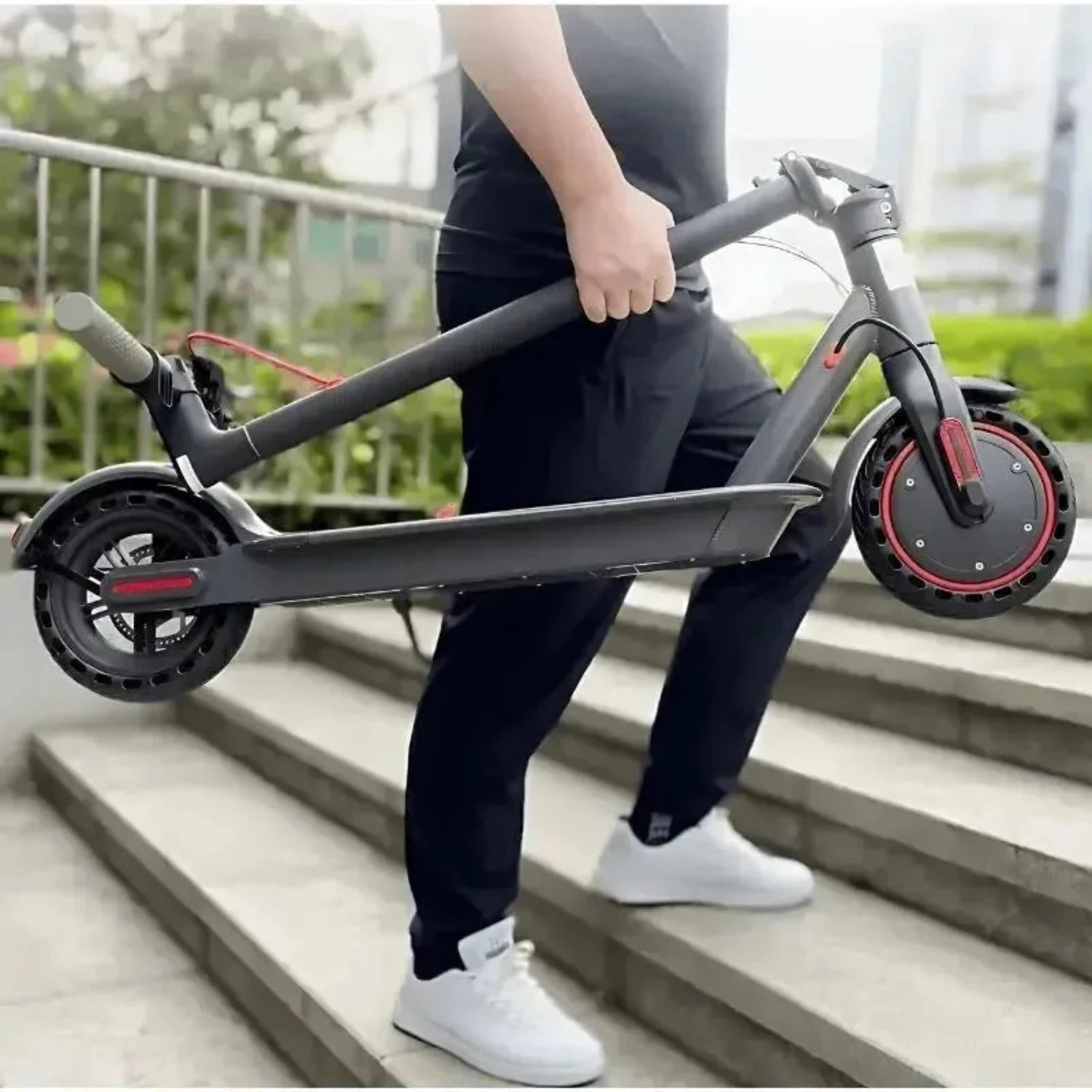 AOVOPRO Tuya Electric Scooter Foldable with App and Solid Tyres up to 31 Km/h
