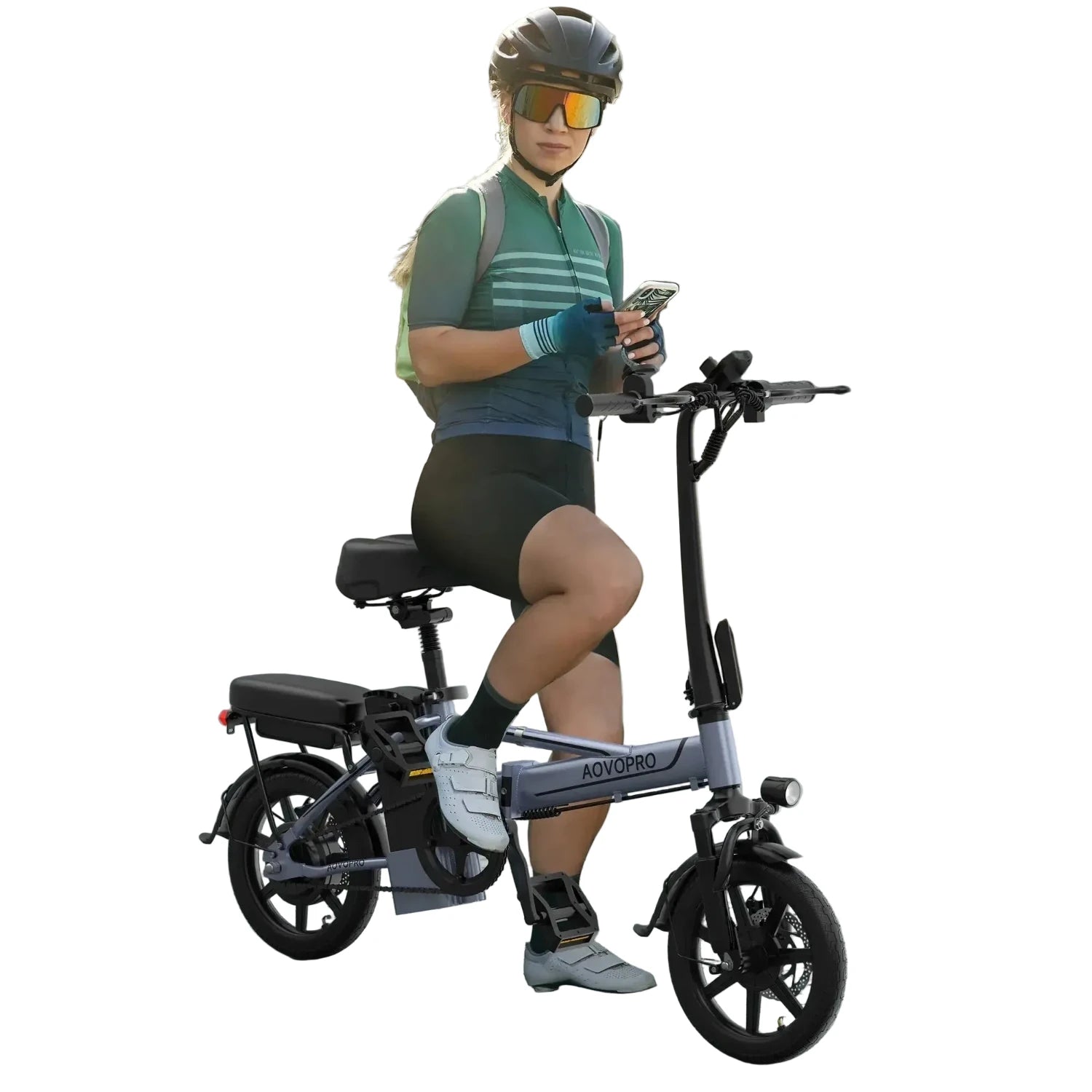 AOVOPRO EB60 Foldable Electric Bike Fat Tyre with Dual Suspension up to 35 Km/h