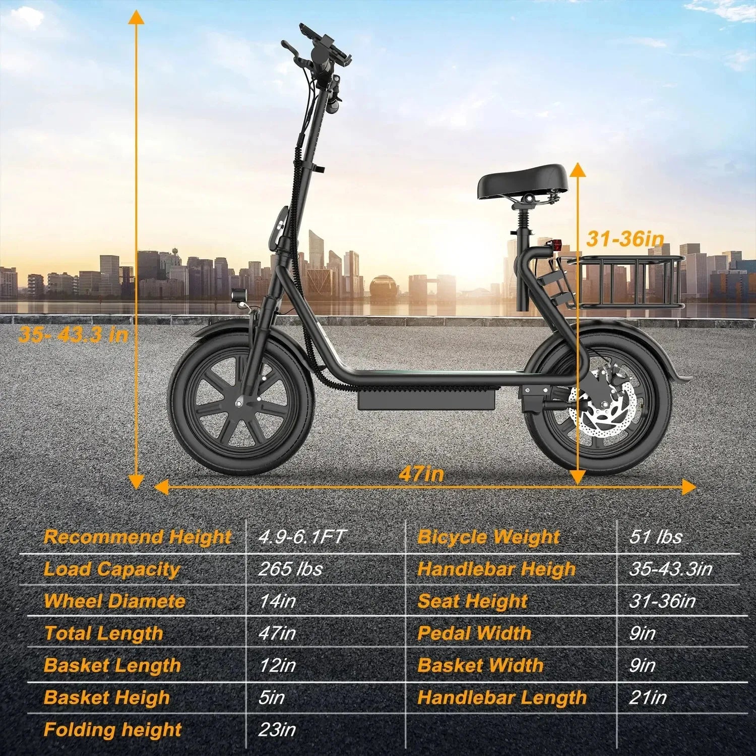 AOVOPRO ESBS Electric Scooter with Seat for Adults and Teens up to 35 Km/h