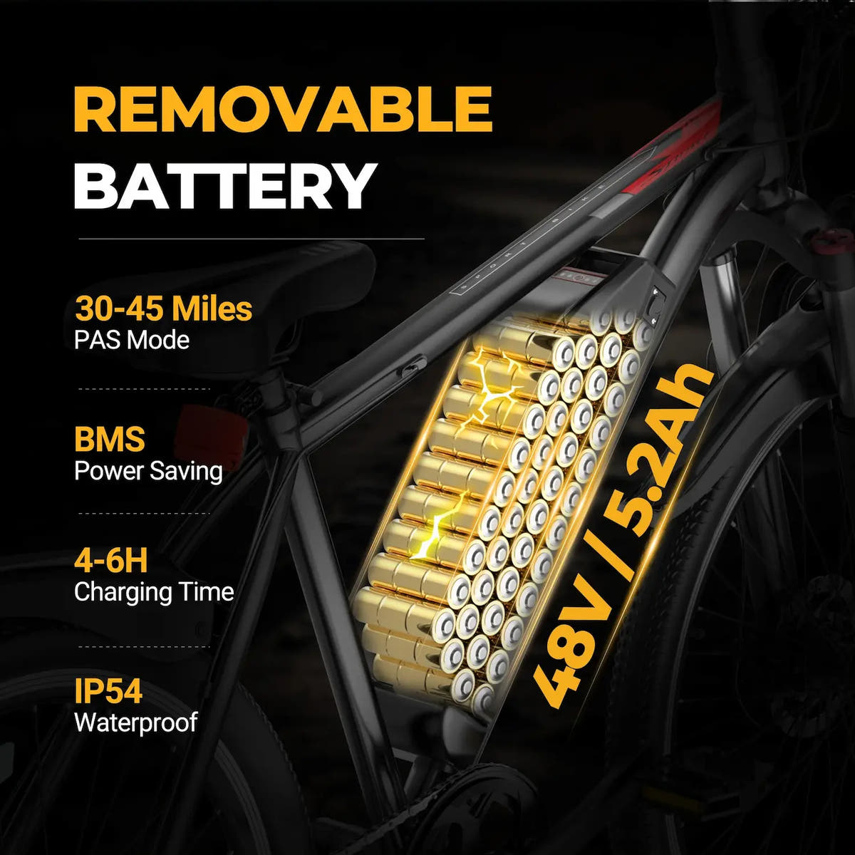 AOVO PRO BK520 Electric Bike | 26-Inch Commuter E-Bike up to 22 Mph