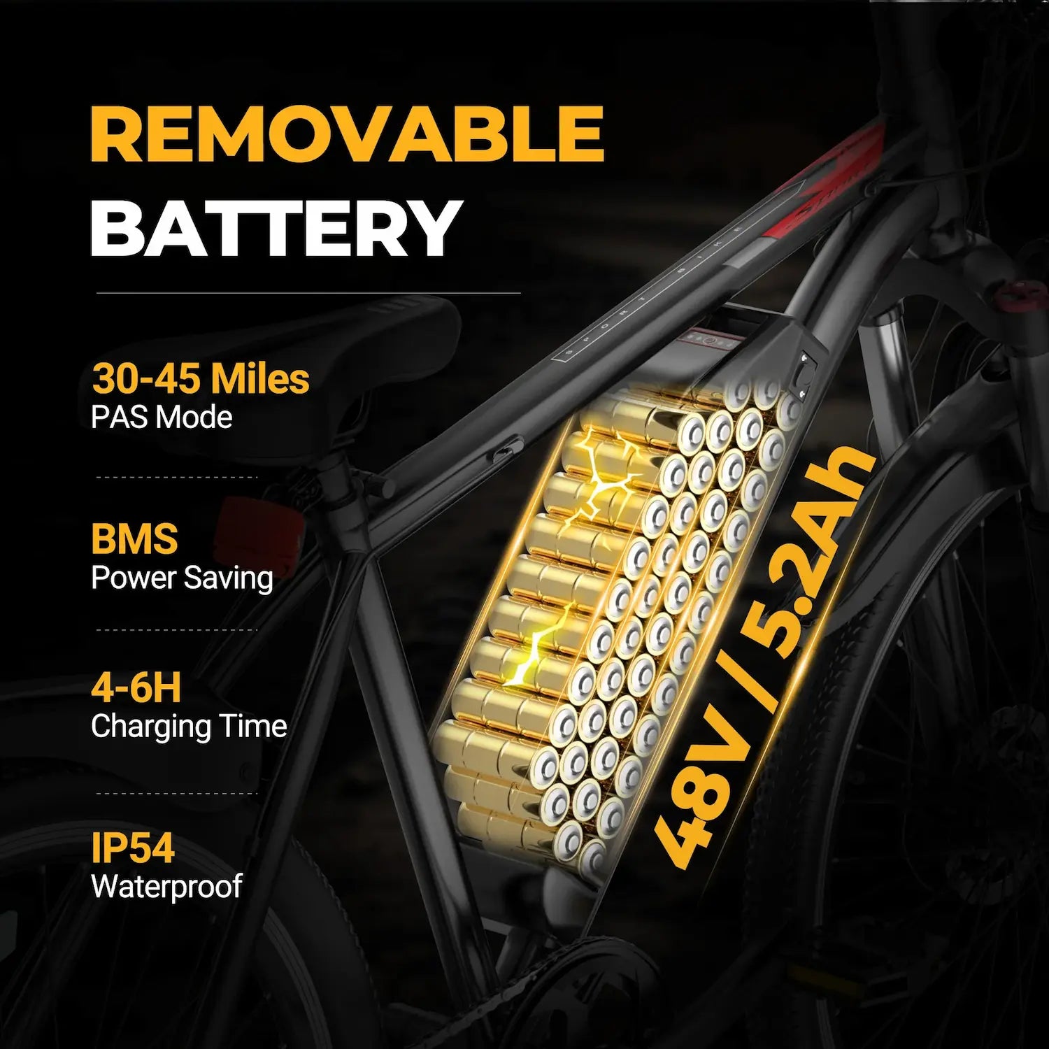 AOVO PRO BK520 Electric Bike | 26-Inch Commuter E-Bike up to 22 Mph
