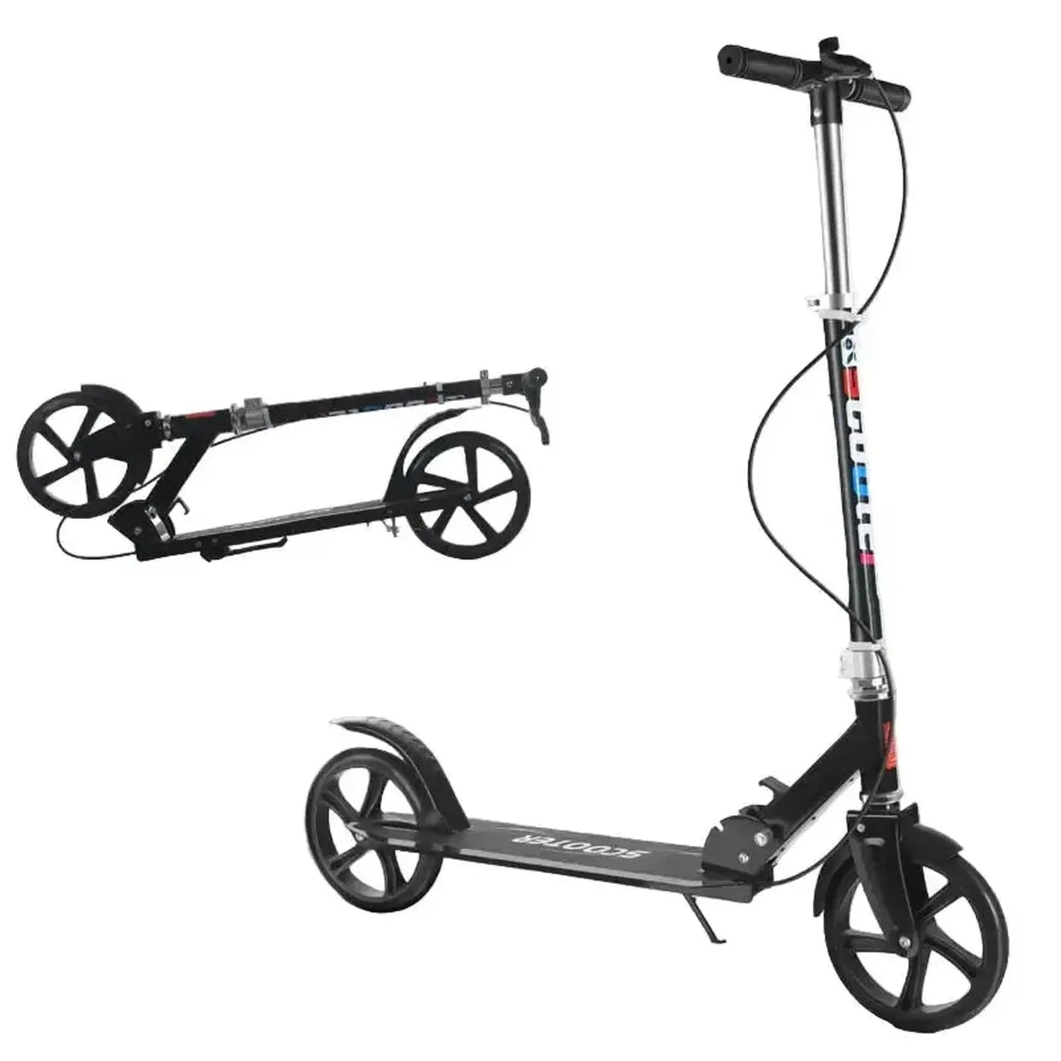 Adult and Youth Folding Scooter with Hand Brake Lightweight Foldable Design