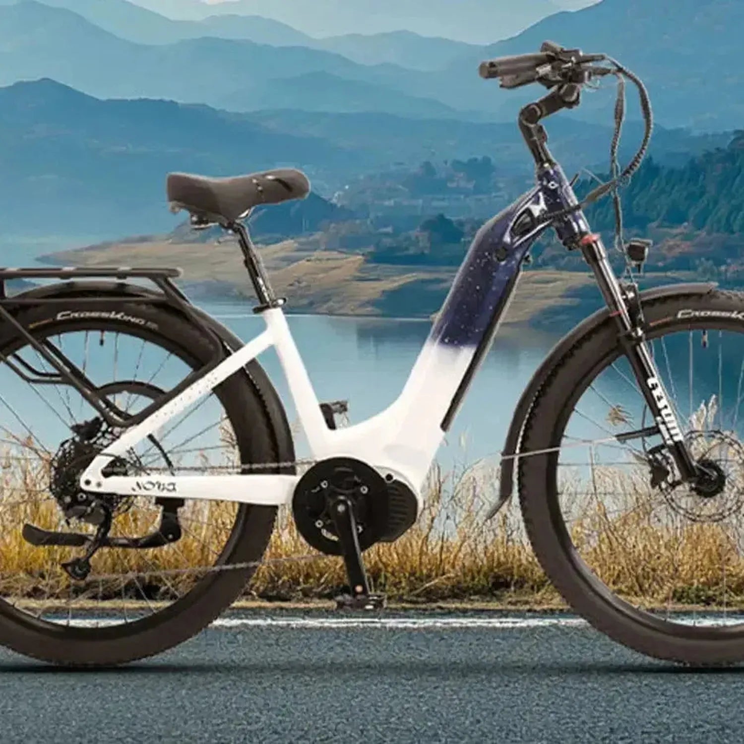 CYSUM Nova Step Through Electric Bike with Rack and Removable Battery up to 42 Km/h