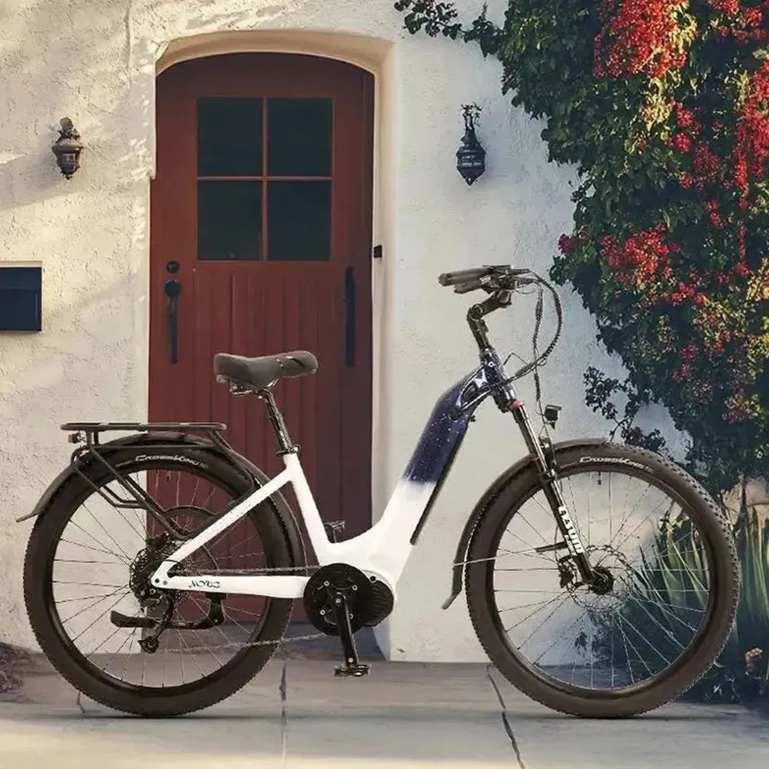 CYSUM Nova Step Through Electric Bike with Rack and Removable Battery up to 42 Km/h