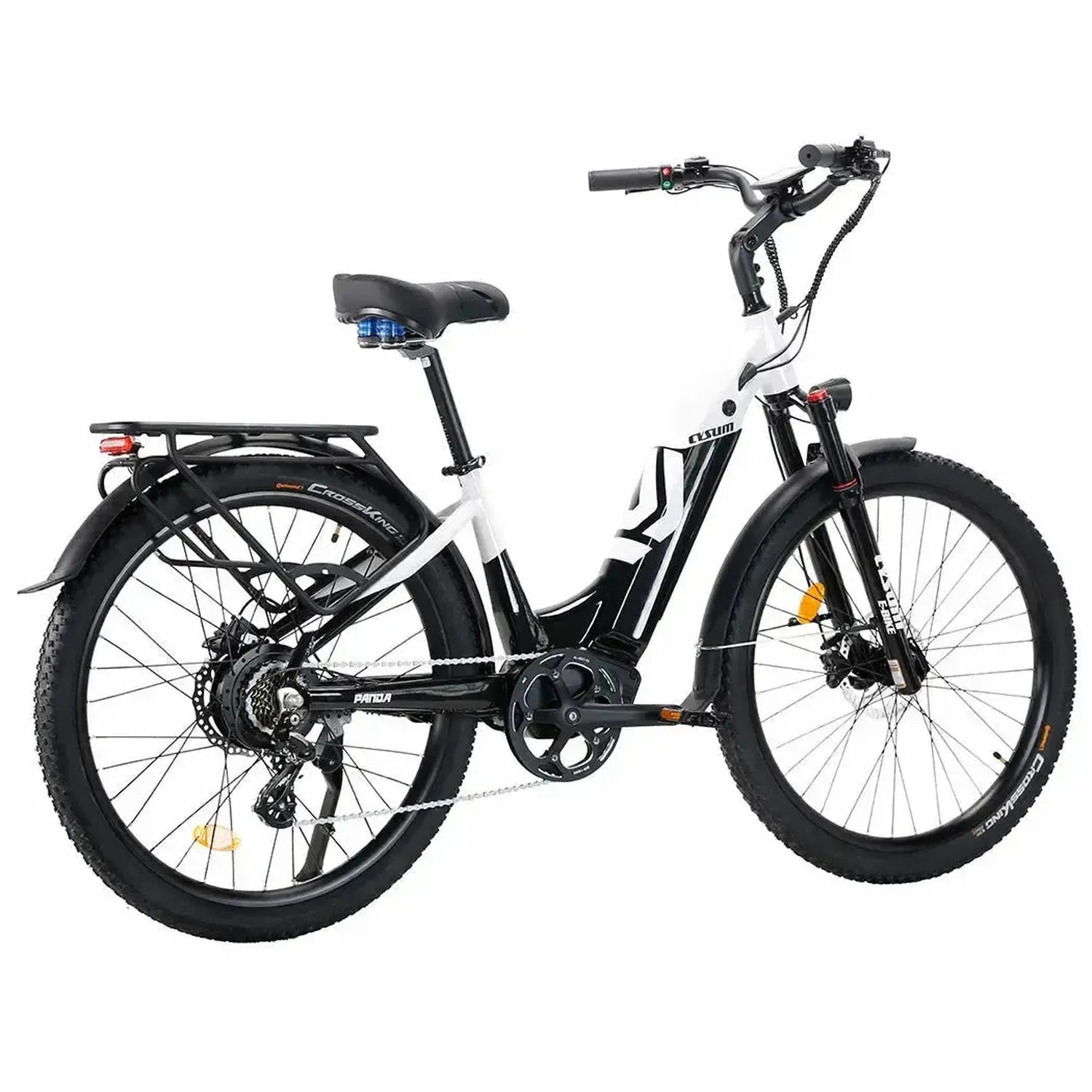 CYSUM Panda Step Through Electric Bike with Rack and Removable Battery up to 25 Km/h