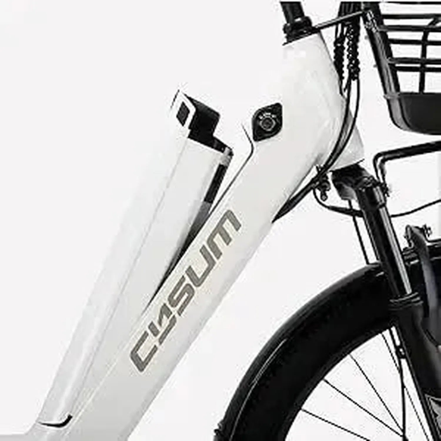 CYSUM X City Step Through Electric Bike with Rear Rack and Mudguards up to 25 Km/h