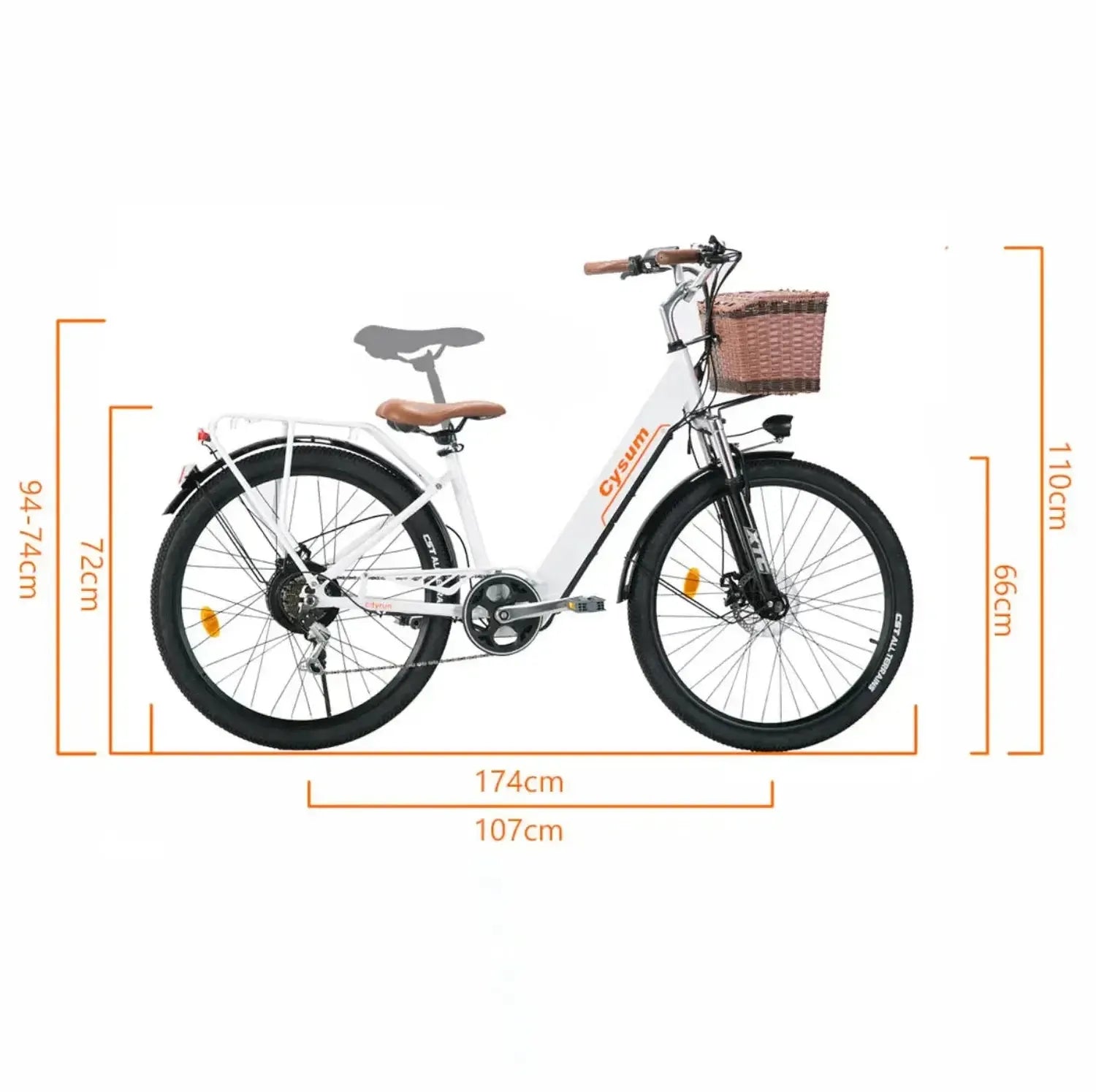 CYSUM Cityrun Electric Bike Step Through Commuter E-Bike Adults up to 32 Km/h
