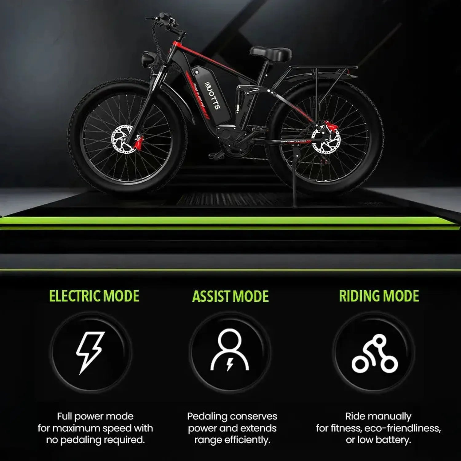 DUOTTS S26 Electric Bike Fat Tyre Full Suspension with Bluetooth Display up to 60 Km/h