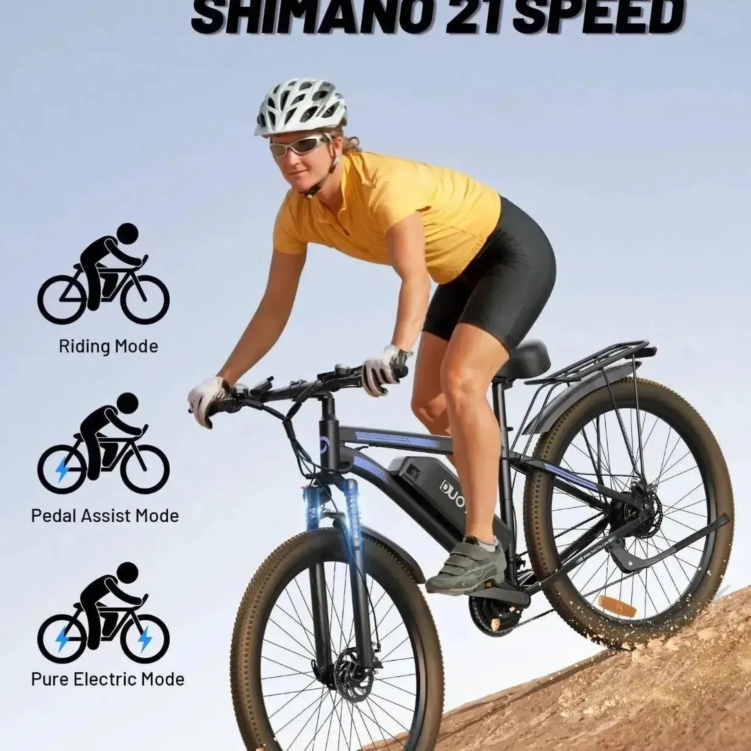 DUOTTS C29 Dual Battery Electric Bike 29 Inch with App and Rear Rack up to 50 Km/h