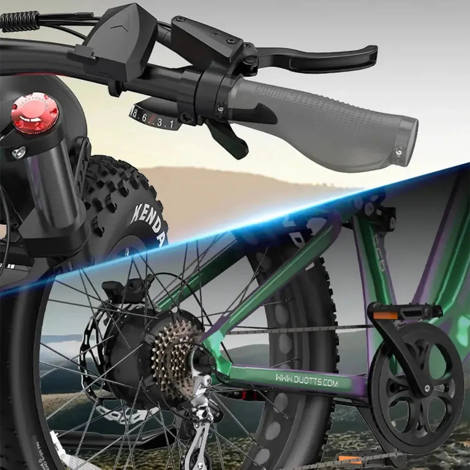 DUOTTS E26 Electric Bike Fat Tyre Full Suspension with Hydraulic Brakes up to 55 Km/h
