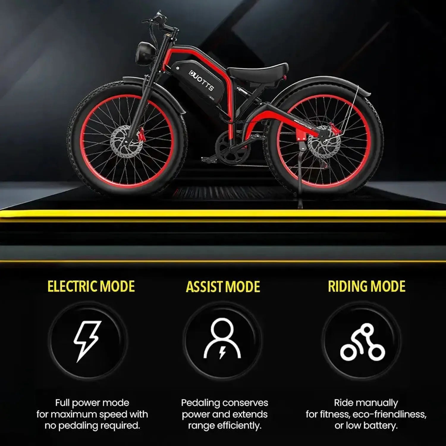 DUOTTS N26 Electric Bike Fat Tyre Full Suspension with Removable Battery up to 55 Km/h