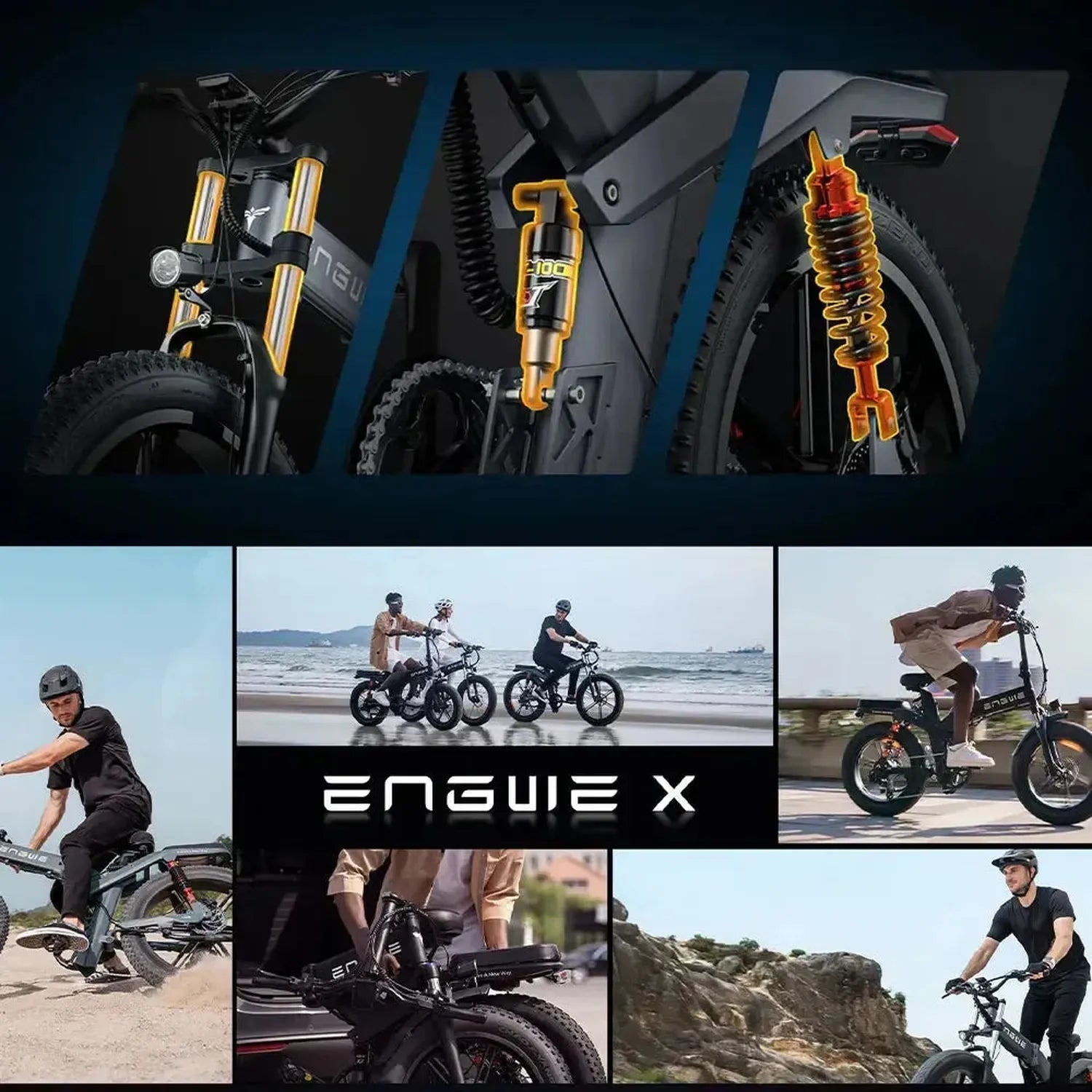 ENGWE X20 Foldable Electric Bike Fat Tyre Dual Battery Long Range up to 50 Km/h