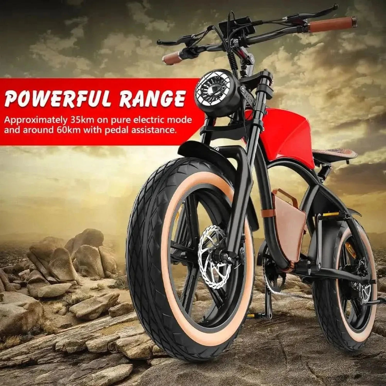Hidoes B10 Electric Bike Fat Tyre Long Range with Suspension and LCD up to 45 Km/h