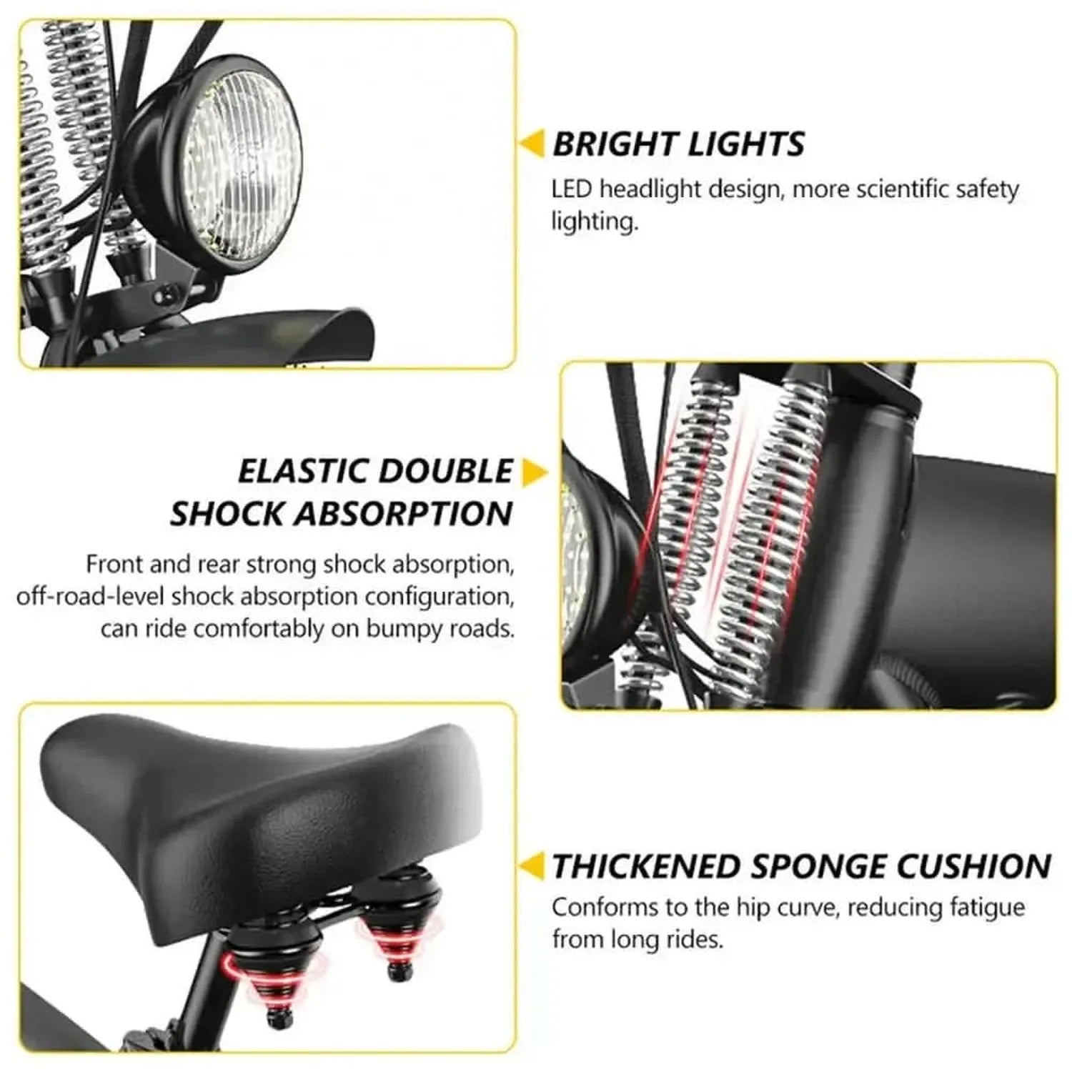 Hidoes B3 Electric Bike Fat Tyre Cruiser Long Range with Suspension up to 60 Km/h