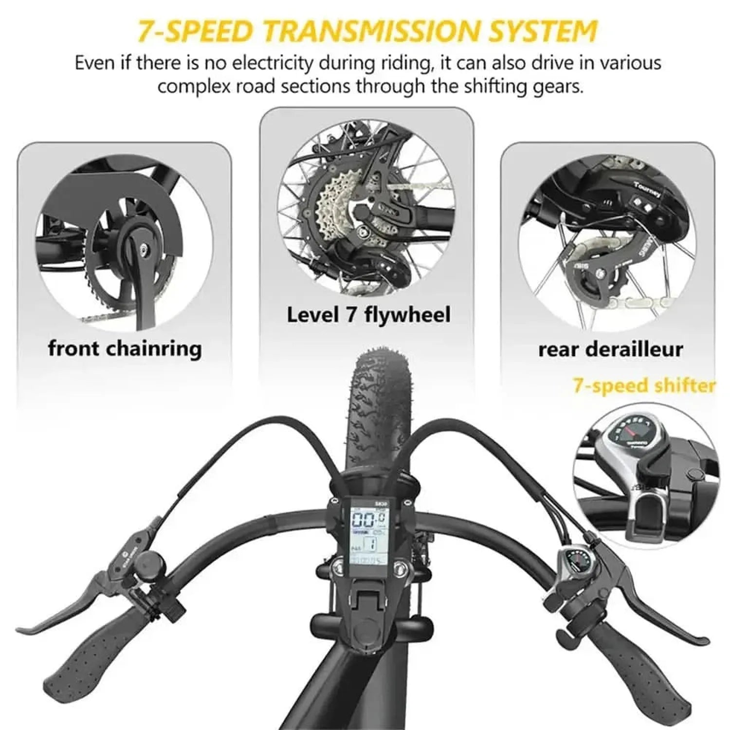 Hidoes B3 Electric Bike Fat Tyre Cruiser Long Range with Suspension up to 60 Km/h
