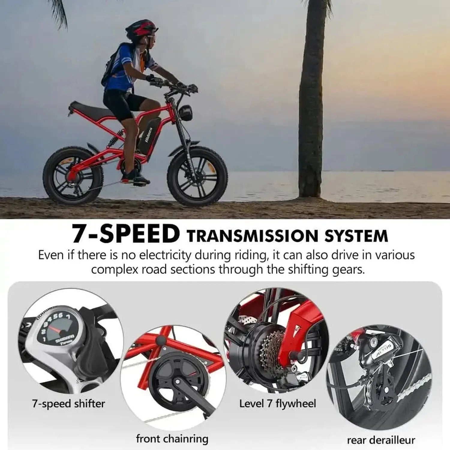 Hidoes B6 Electric Bike Fat Tyre Cruiser Long Range with Suspension up to 50 Km/h