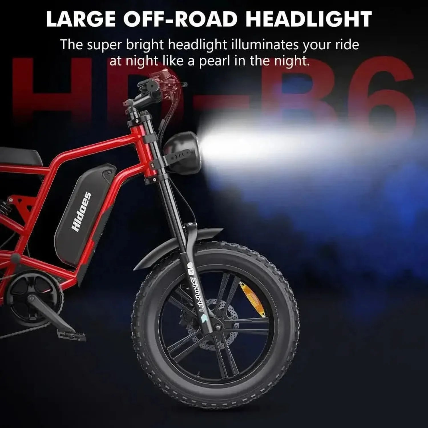 Hidoes B6 Electric Bike Fat Tyre Cruiser Long Range with Suspension up to 50 Km/h