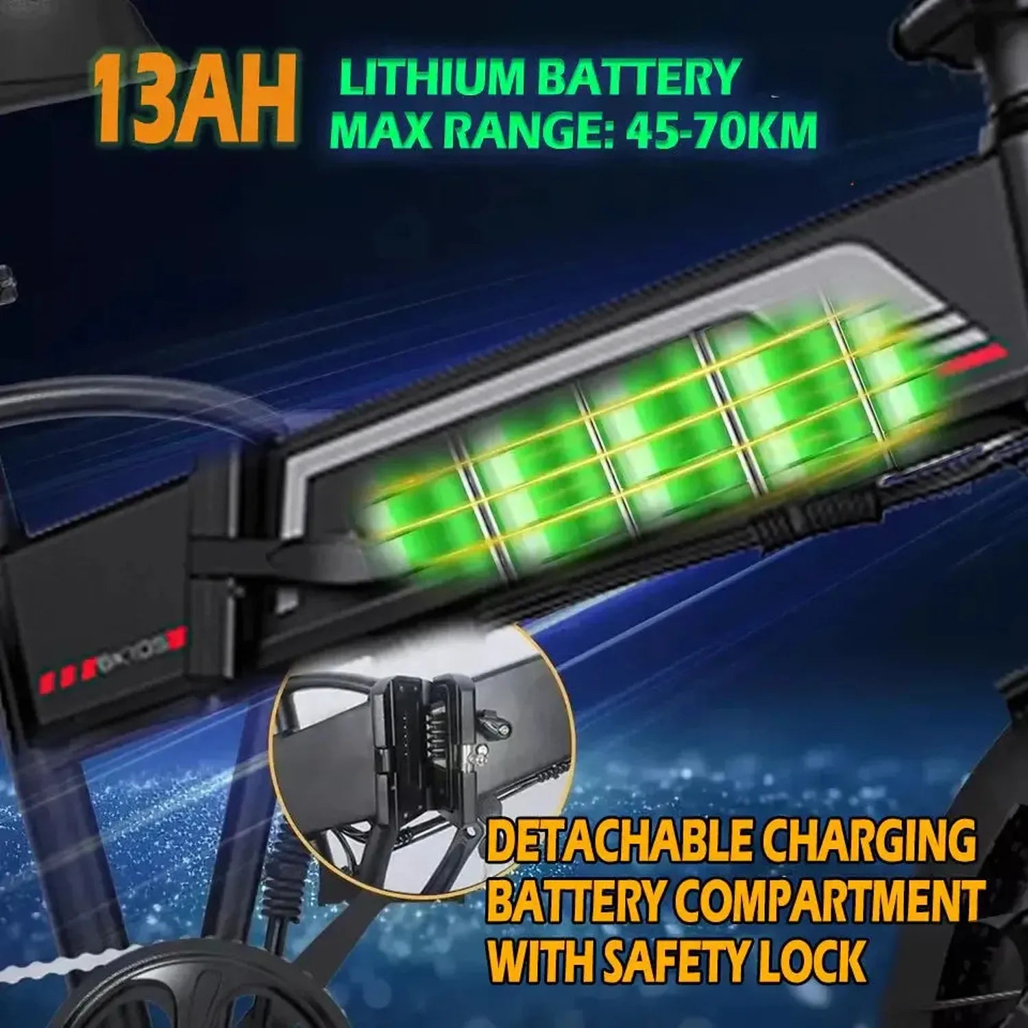 Koolux BK10S Foldable Electric Bike Fat Tyre Long Range with Suspension up to 50 Km/h