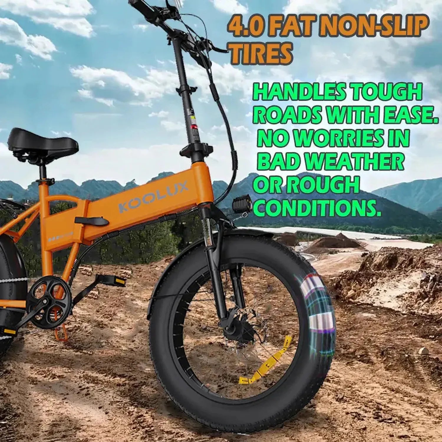 Koolux BK10S Foldable Electric Bike Fat Tyre Long Range with Suspension up to 50 Km/h