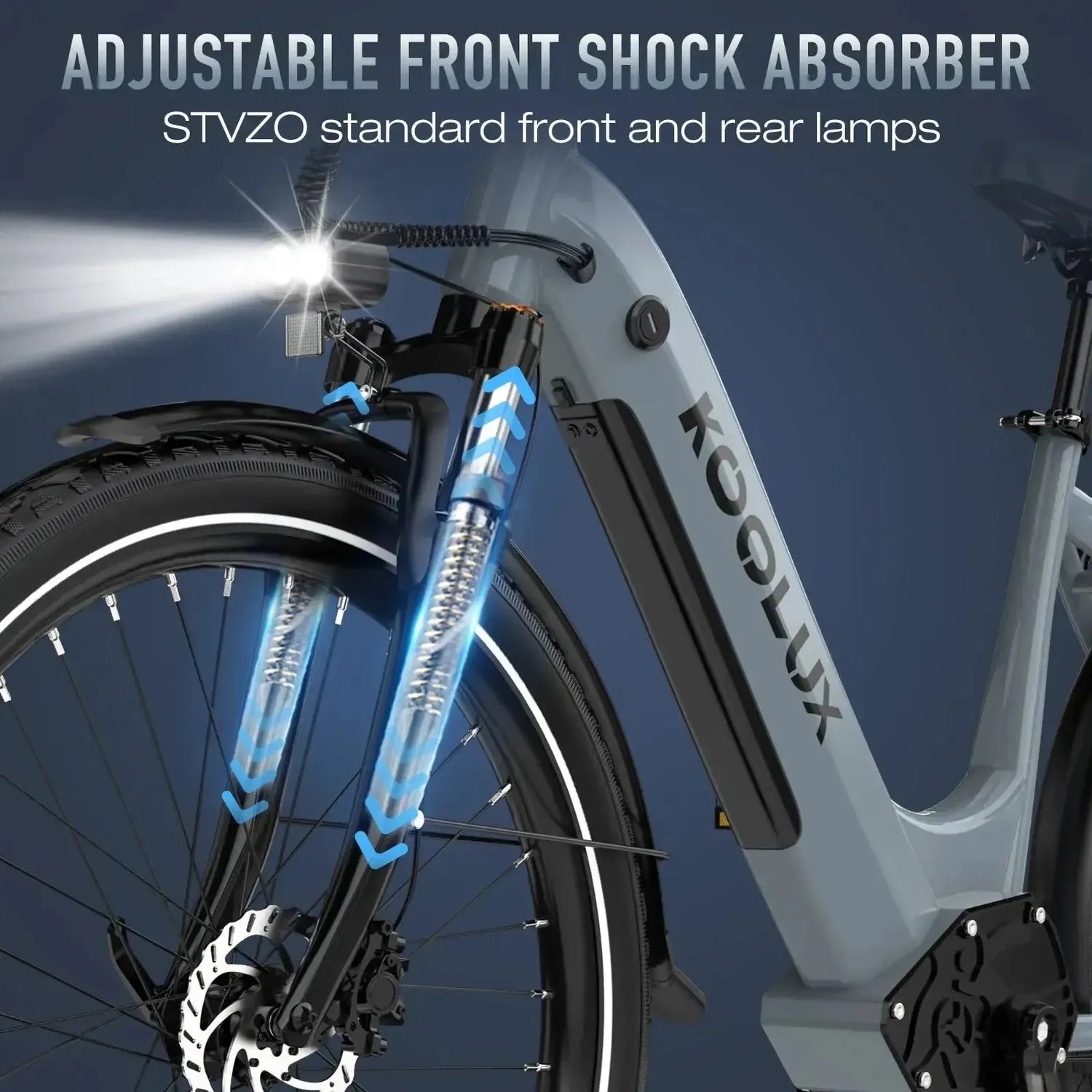 Koolux X2 Electric Bike Long Range Commuter with Suspension and Lights up to 45 Km/h