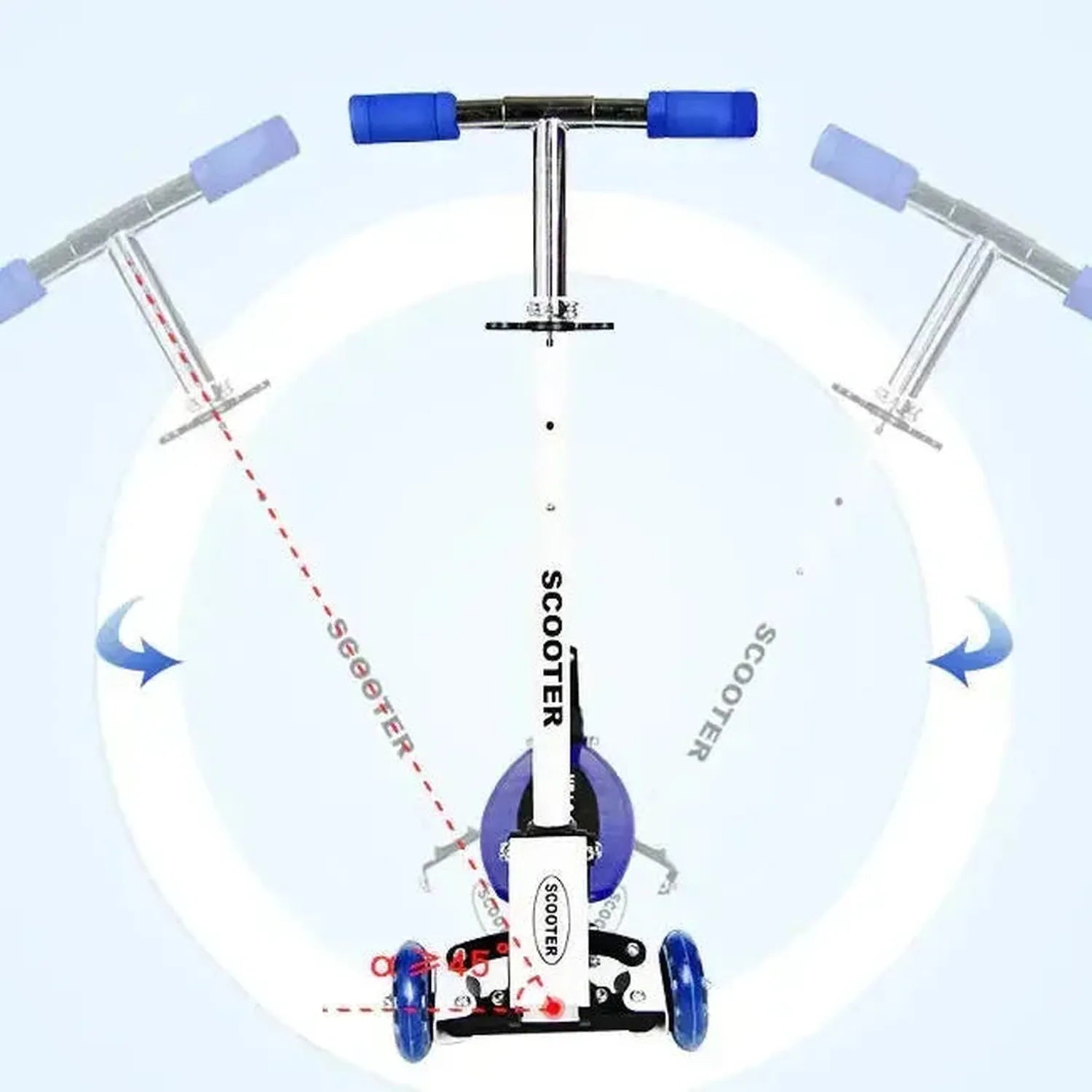 Kids 3 Wheel Balance Scooter Foldable Stable Ride for Ages 3 to 6