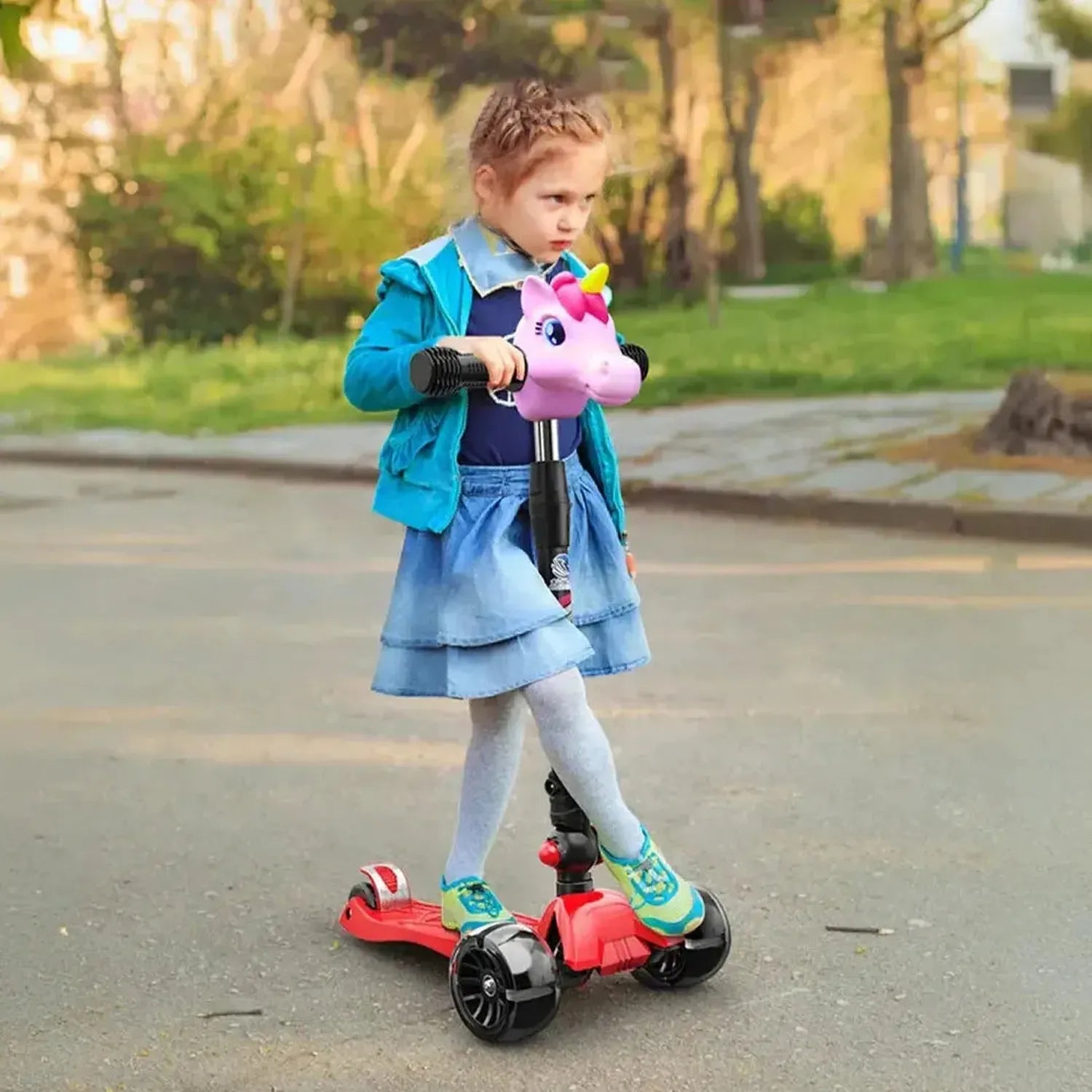 Kids Foldable Graffiti Scooter with Light Up Wheels for Ages 3 to 8