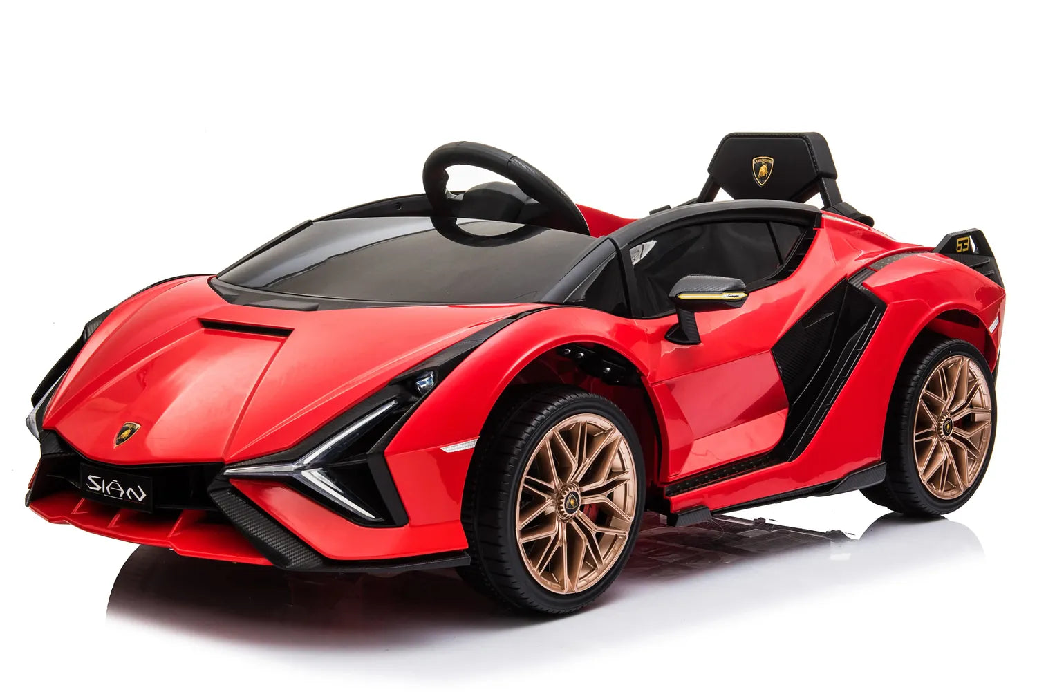 Licensed Lamborghini Sian 6V Kids Electric Ride-On Car with Remote, Opening Doors