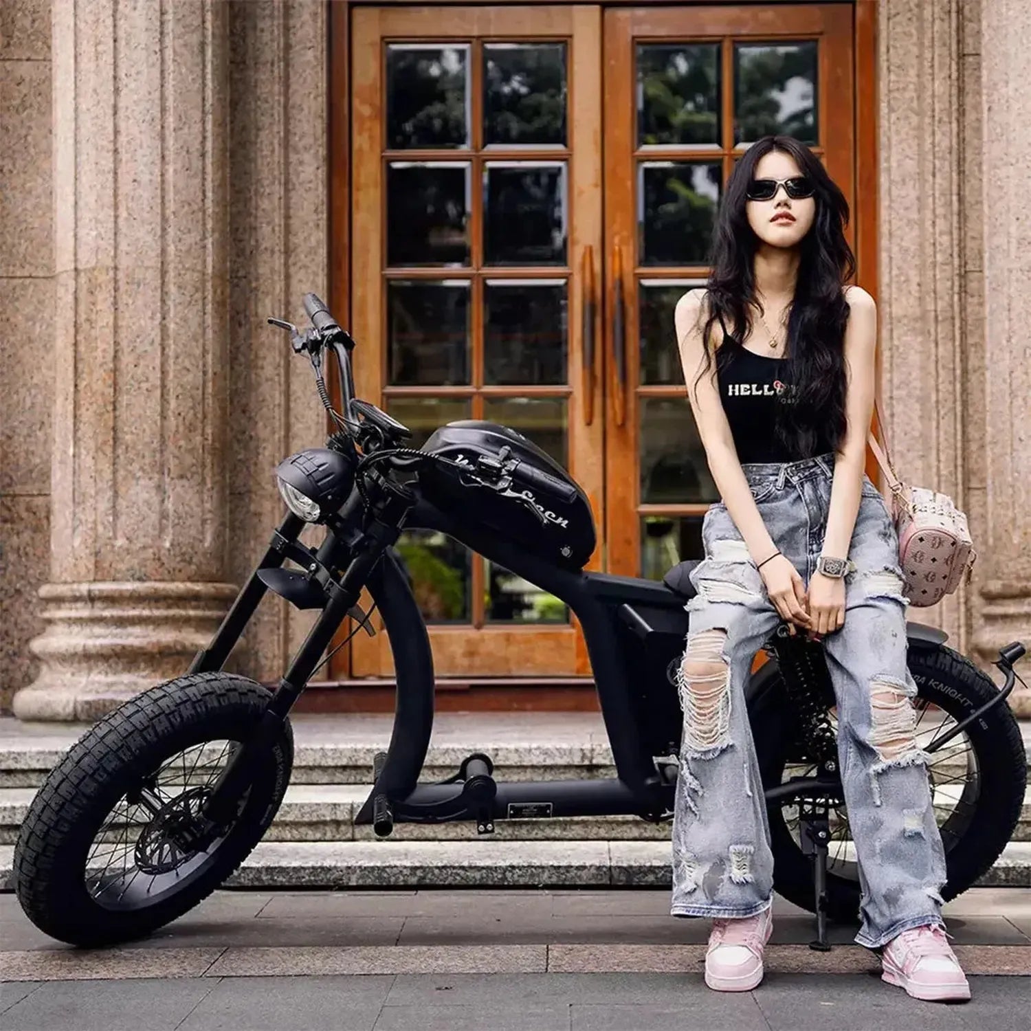 Mangosteen FT02 Electric Bike Chopper Style Long Range Cruiser up to 50 Km/h