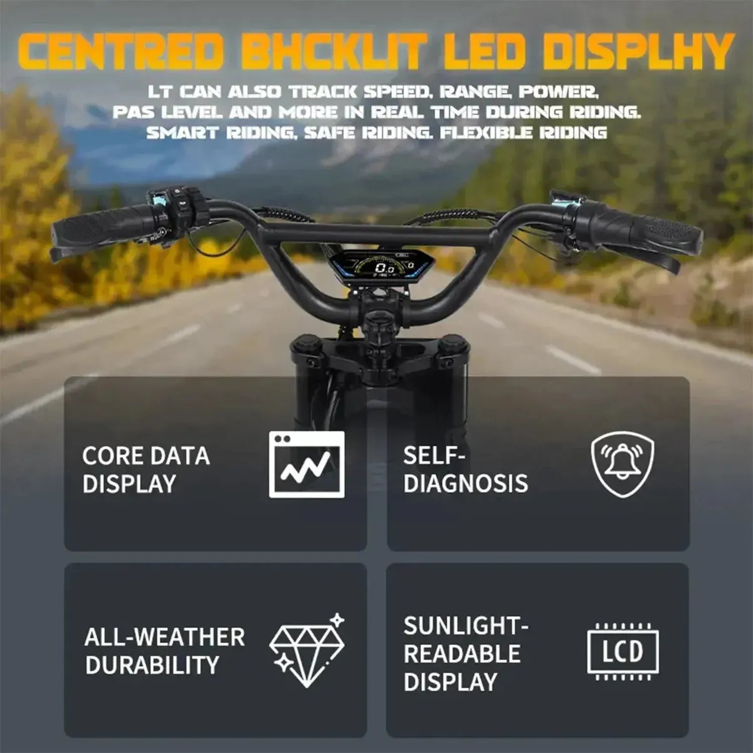 Mangosteen FT03 Electric Bike Fat Tyre Long Range with Hydraulic Brakes up to 50 Km/h