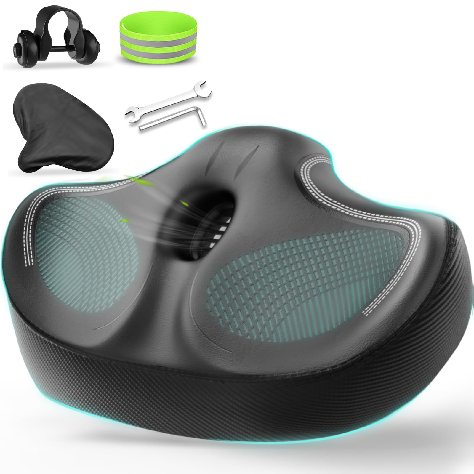 Oversized Bike Seat – Extra Wide Comfort Saddle for Spin & Exercise Bikes