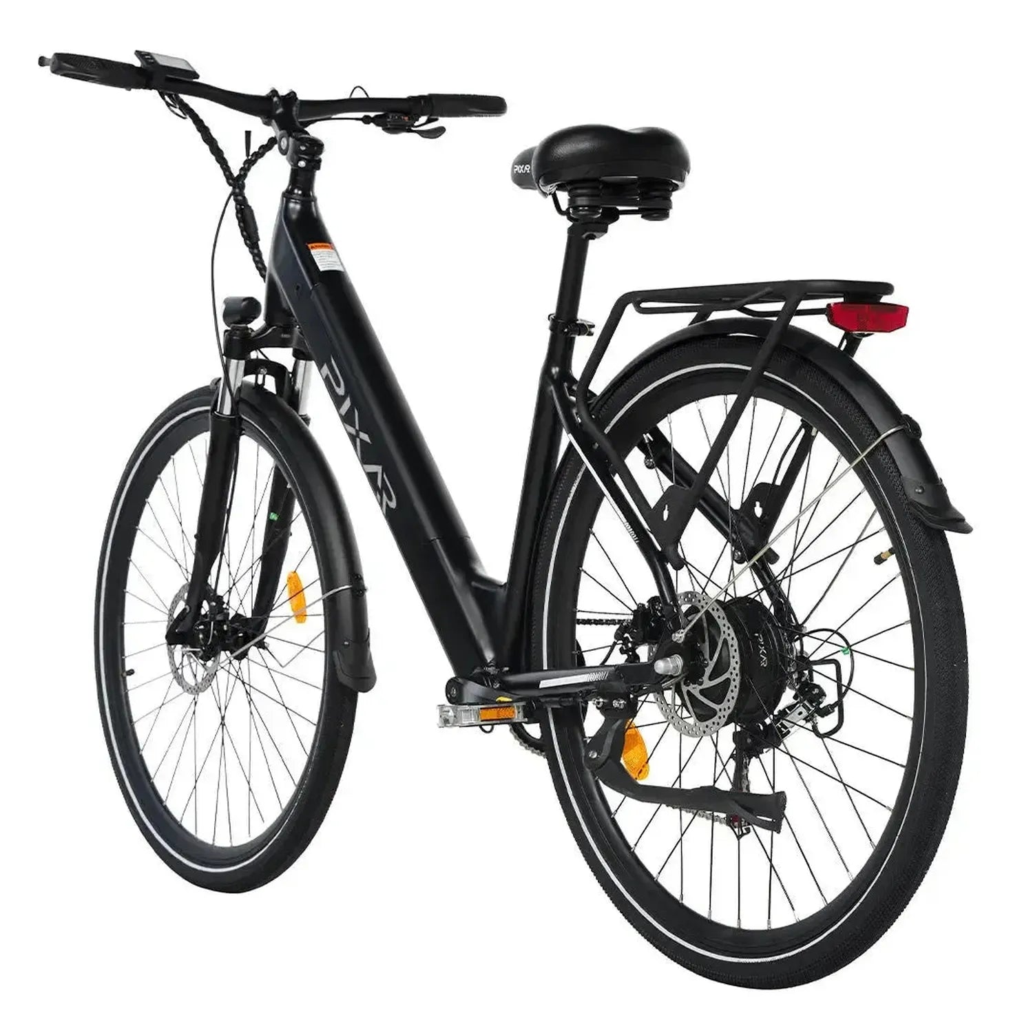 PIXAR City1 Electric Bike 700C Commuter with Rear Rack and LED Lights up to 32 Km/h