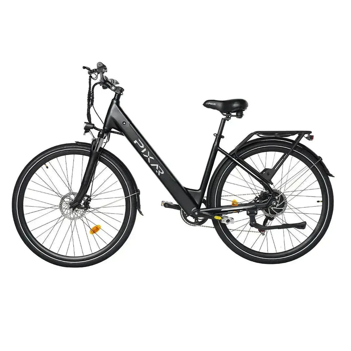 PIXAR City1 Electric Bike 700C Commuter with Rear Rack and LED Lights up to 32 Km/h