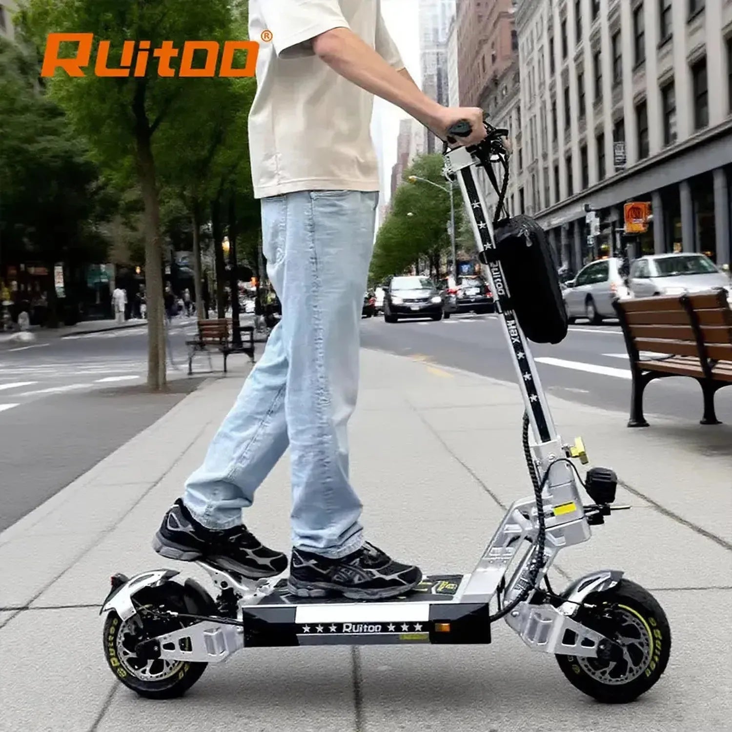 Ruitoo M5 Pro Electric Scooter Long Range Foldable with Suspension up to 55 Km/h