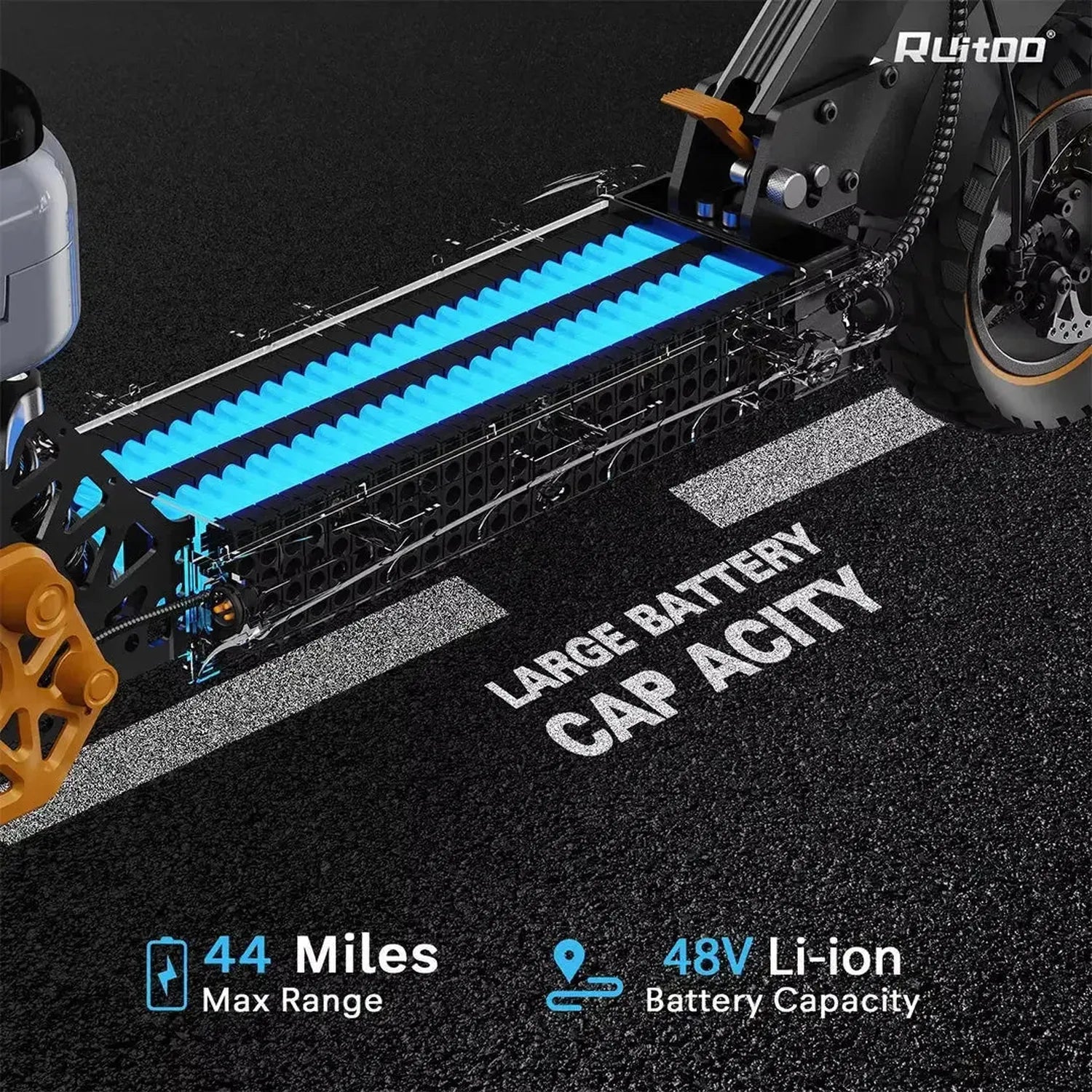Ruitoo M5 Pro Electric Scooter Long Range Foldable with Suspension up to 55 Km/h