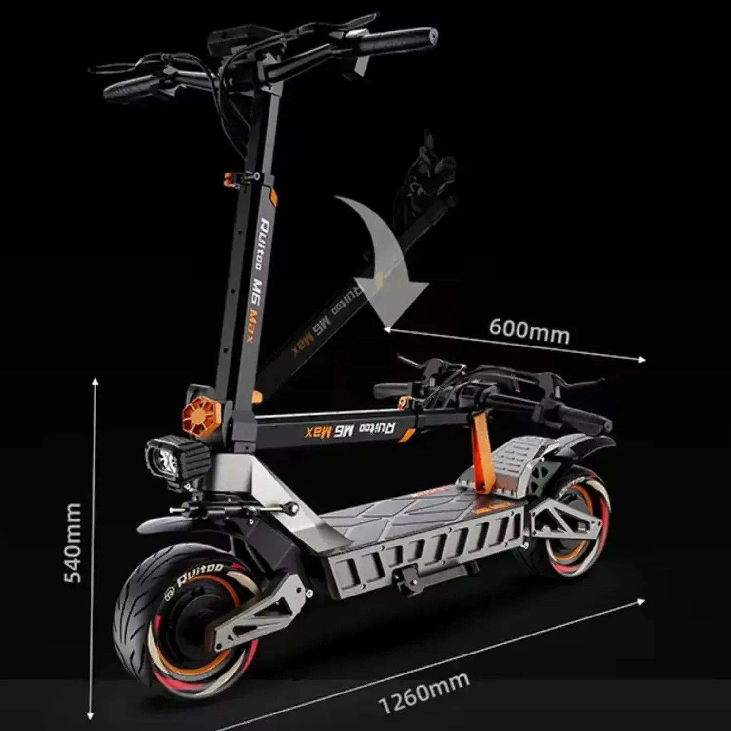 RUITOO M6 Max Electric Scooter Long Range Foldable with Hydraulic Brakes up to 80 Km/h