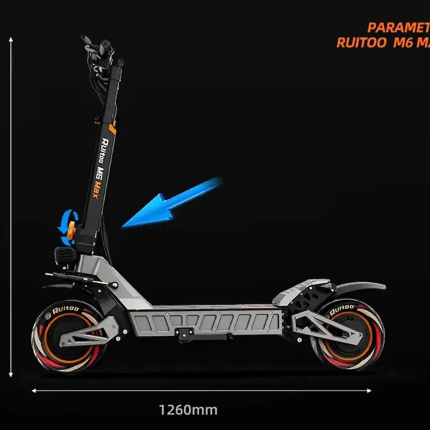 RUITOO M6 Max Electric Scooter Long Range Foldable with Hydraulic Brakes up to 80 Km/h