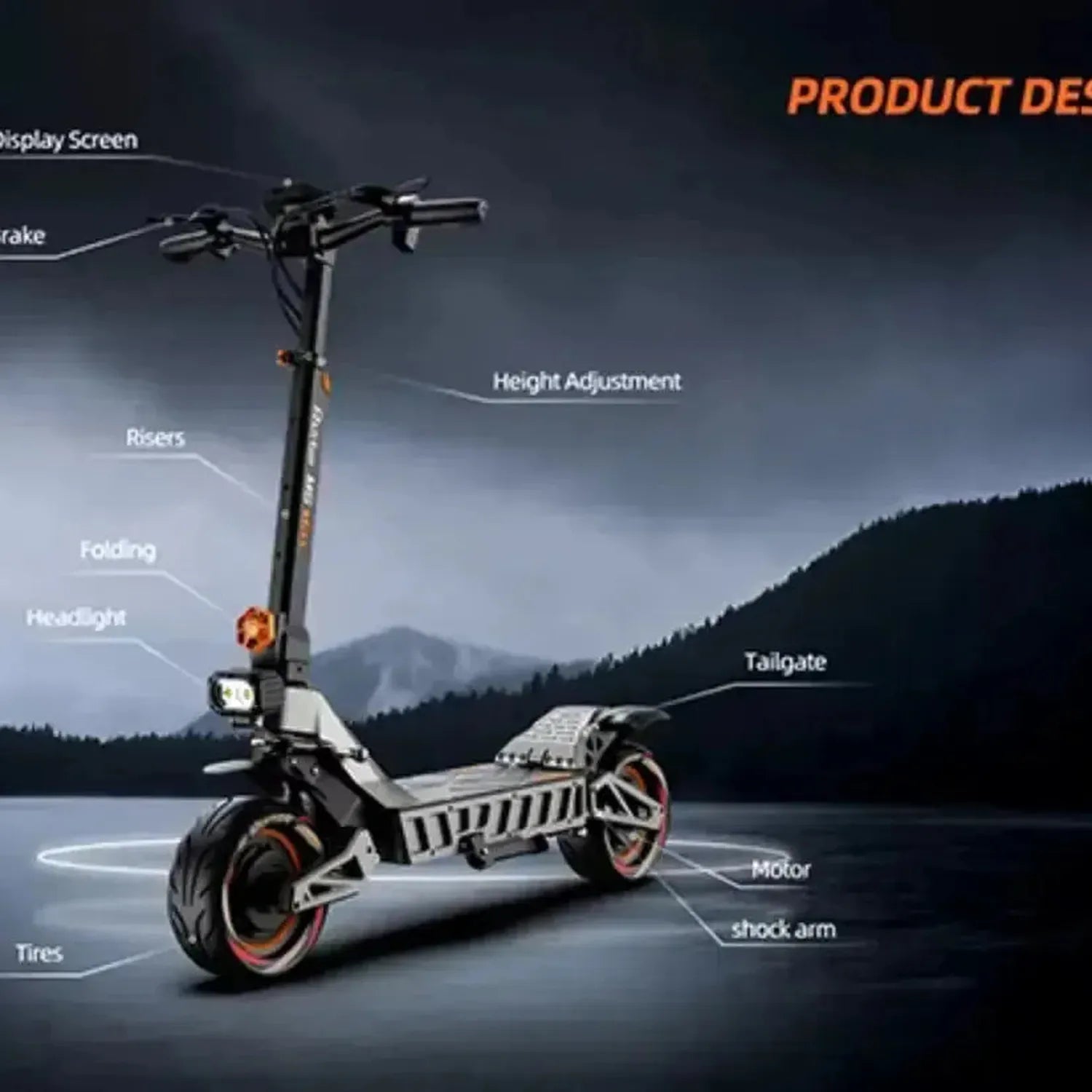 RUITOO M6 Max Electric Scooter Long Range Foldable with Hydraulic Brakes up to 80 Km/h