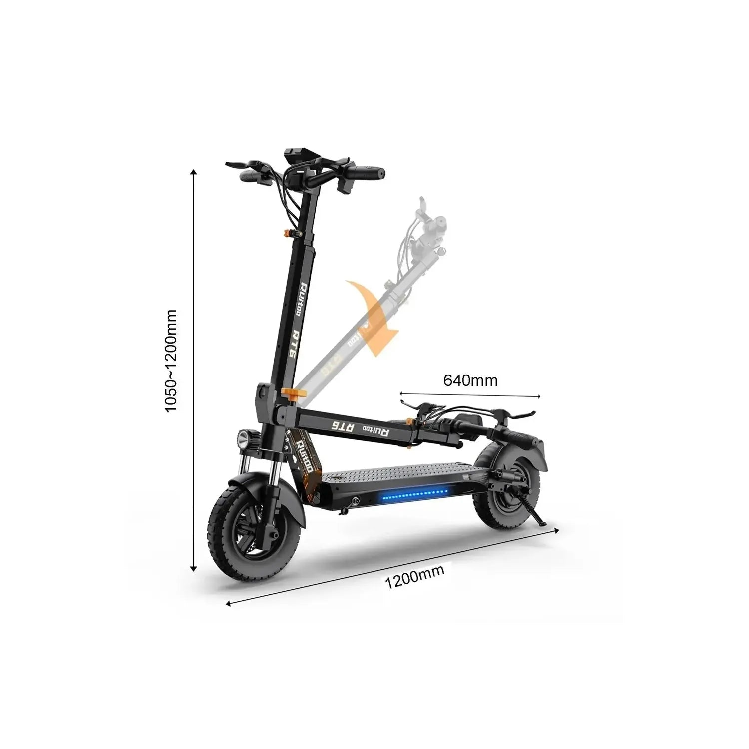 Ruitoo RT6 Electric Scooter Long Range Foldable with Dual Suspension up to 50 Km/h
