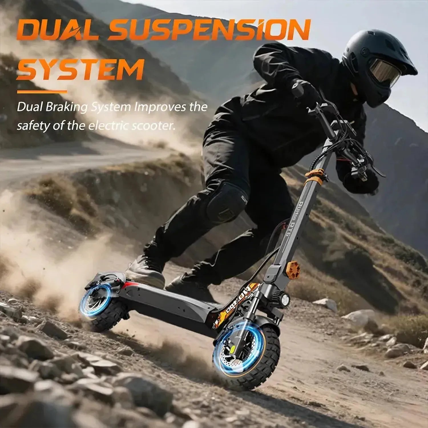 Ruitoo RT6 Electric Scooter Long Range Foldable with Dual Suspension up to 50 Km/h