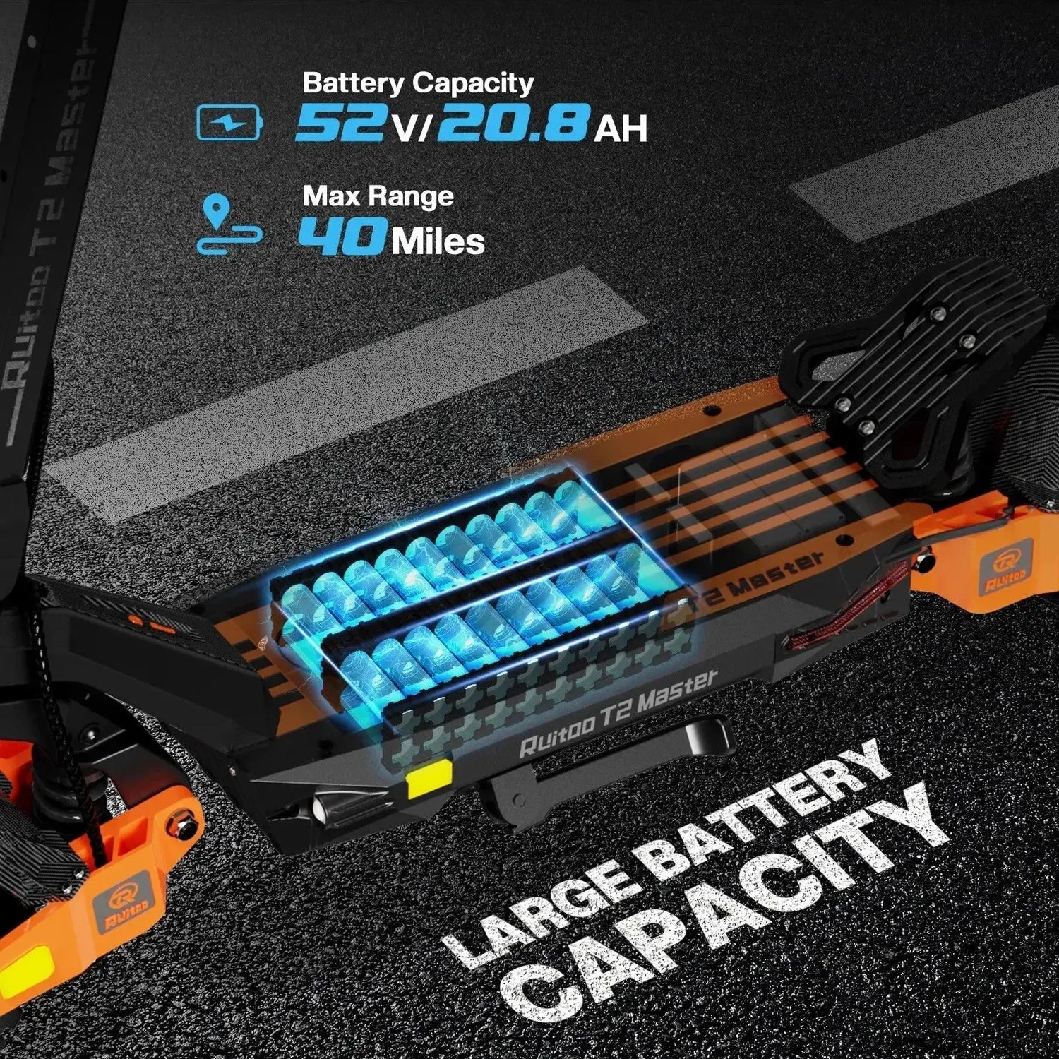 Ruitoo T2 Master Electric Scooter Long Range Off Road Foldable up to 70 Km/h